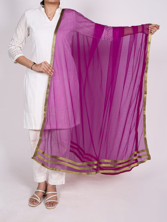 Grace enhanced with a delicate net dupatta. 💫