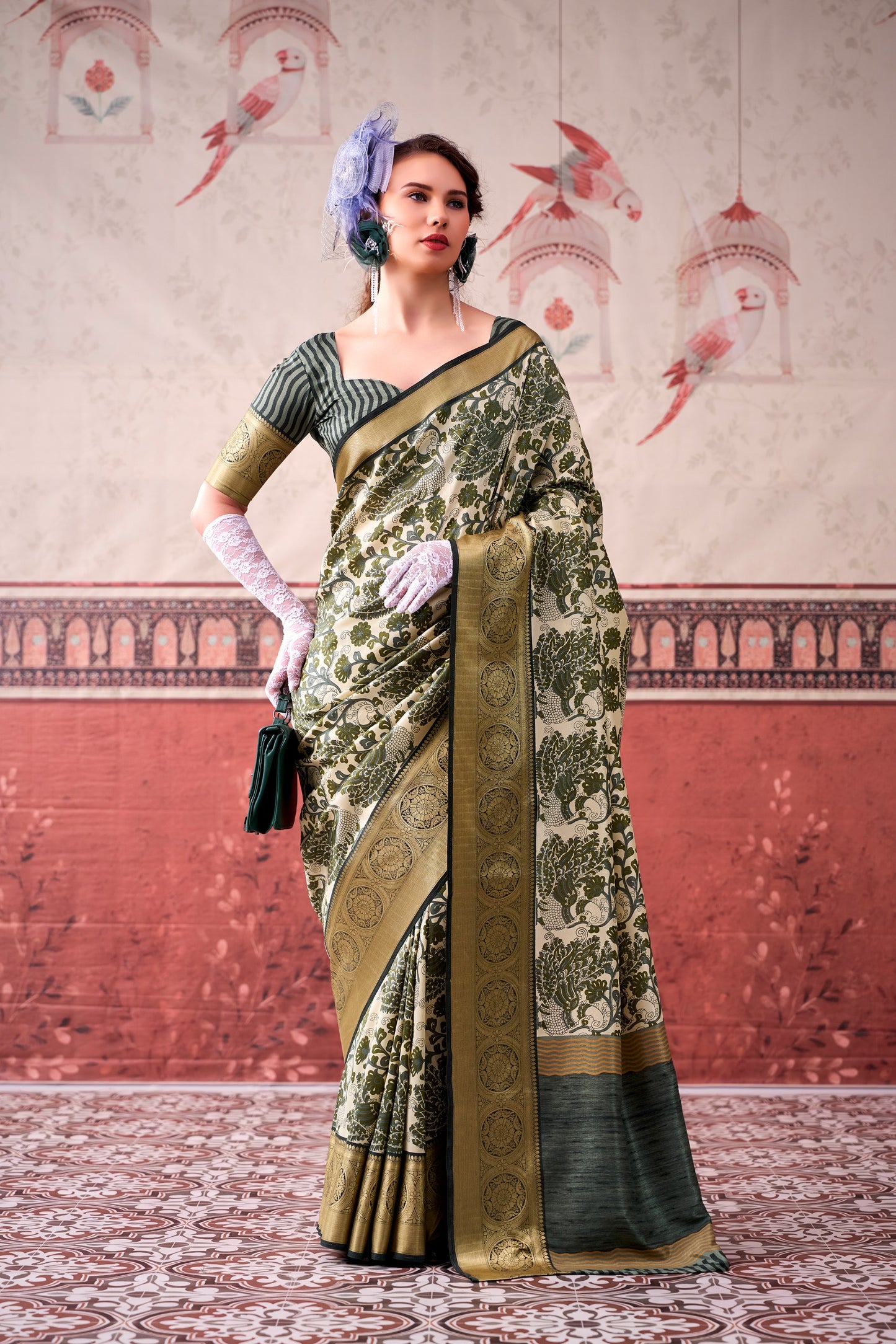 Tradition weaved in Tasar, finished with the subtle shimmer of viscose borders 🌺