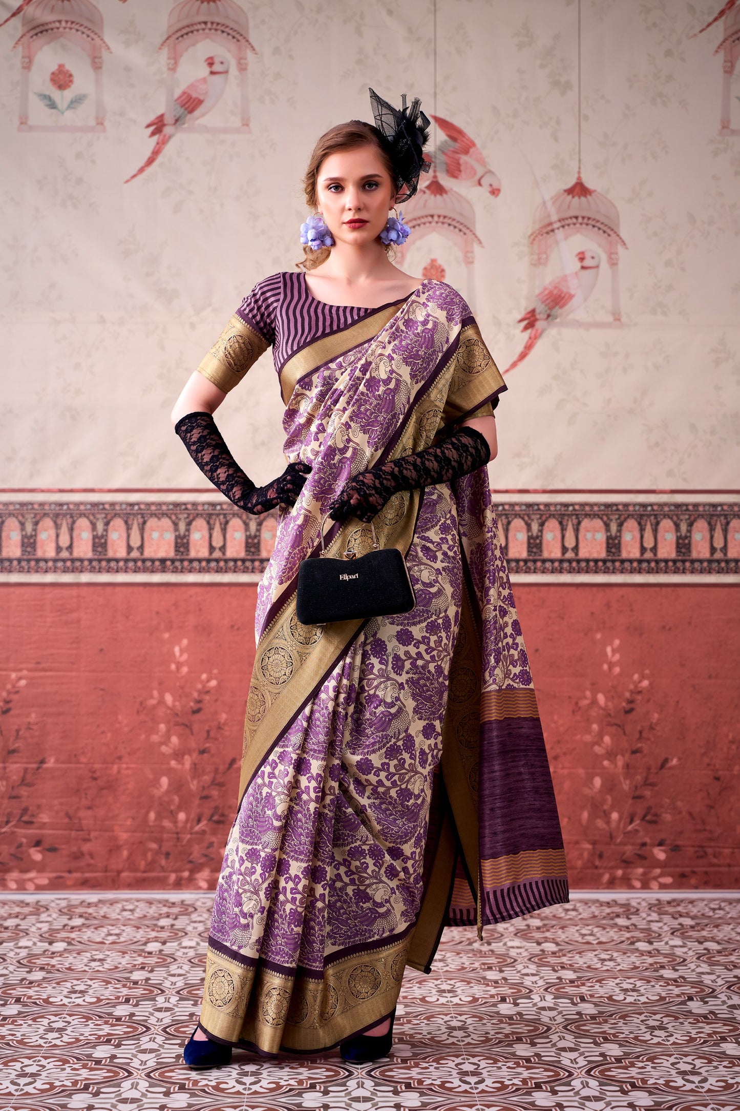 Tradition weaved in Tasar, finished with the subtle shimmer of viscose borders 🌺