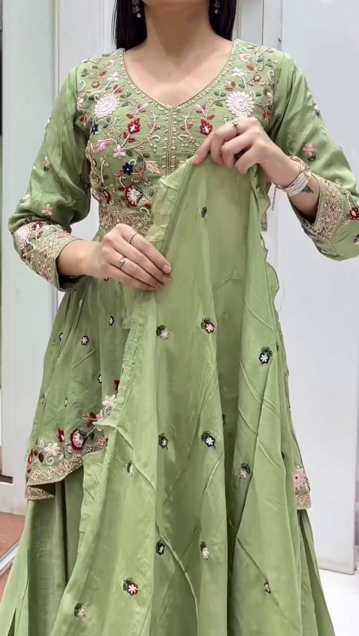 ✨ EXCLUSIVE AND TRENDY FOR WEDDING SEASON OUR SEQUENCE EMBROIDERED TOP, PLAZZO AND DUPATTA✨