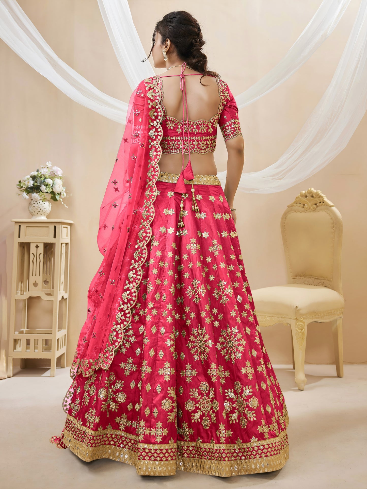 💗Rani Pink Foil Work Festive Lehenga Choli ✨💗