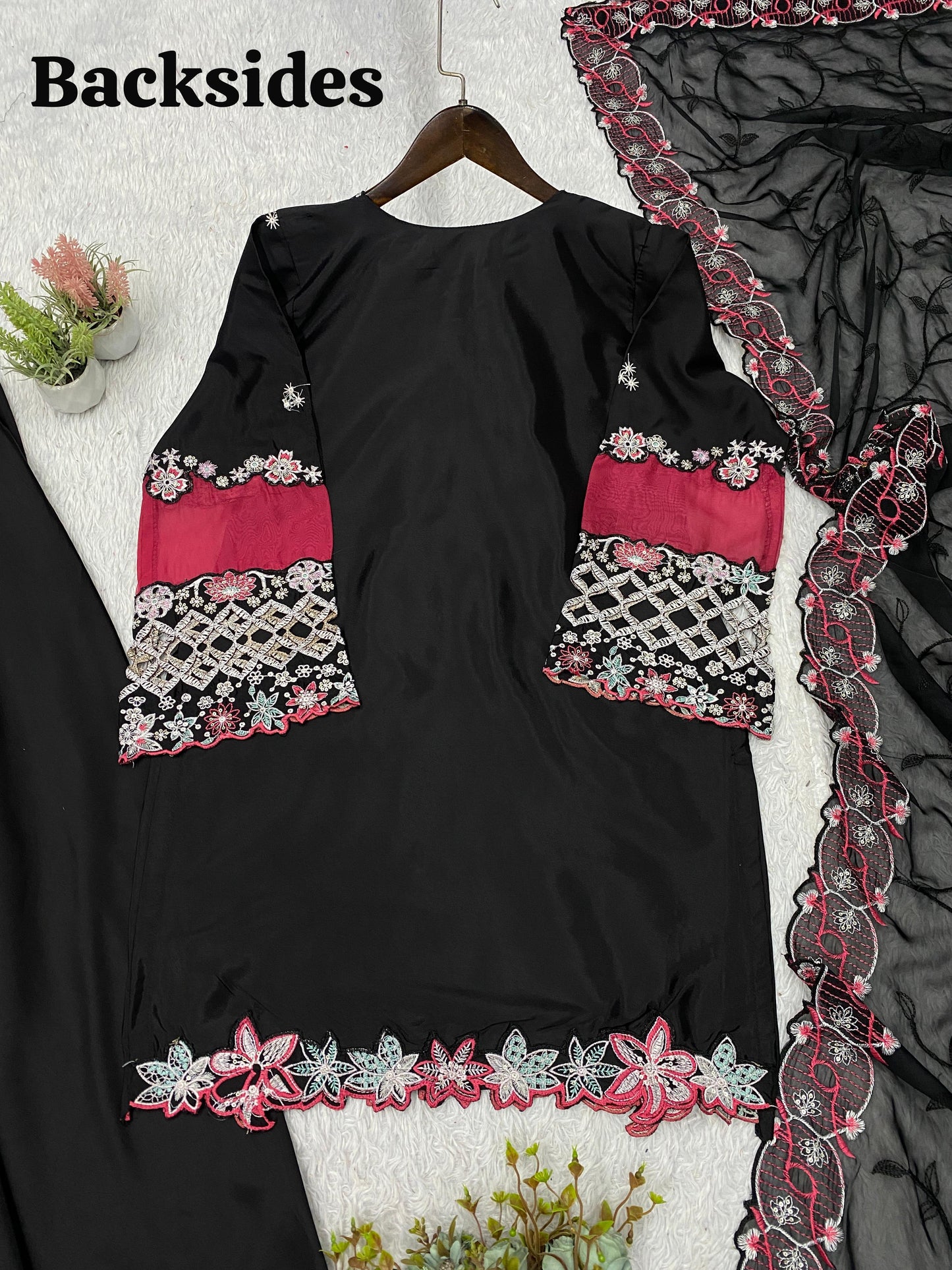 ✨ THIS WEDDING SEASON WEAR OUR BEAUTIFUL SEQUENCE EMBROIDERED WITH CUT WORKED TOP , PLAZZO WITH DUPATTA ✨