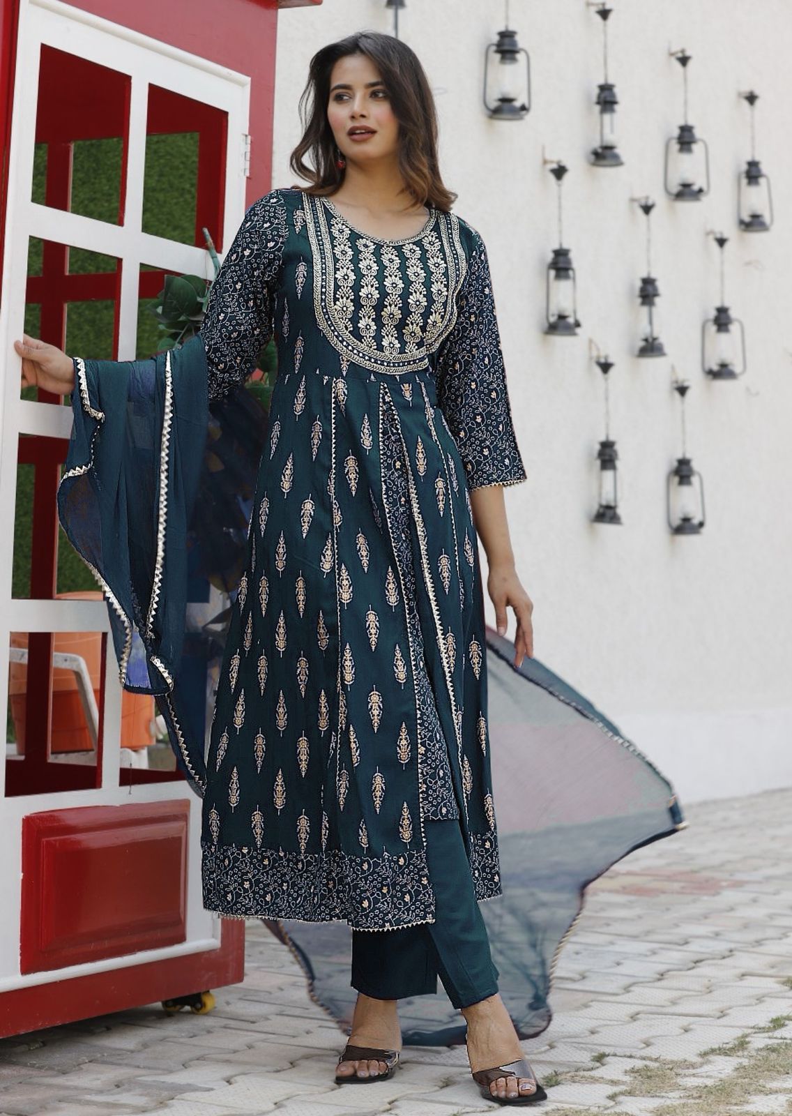 Presenting New Reyon beautiful suit set and duppta