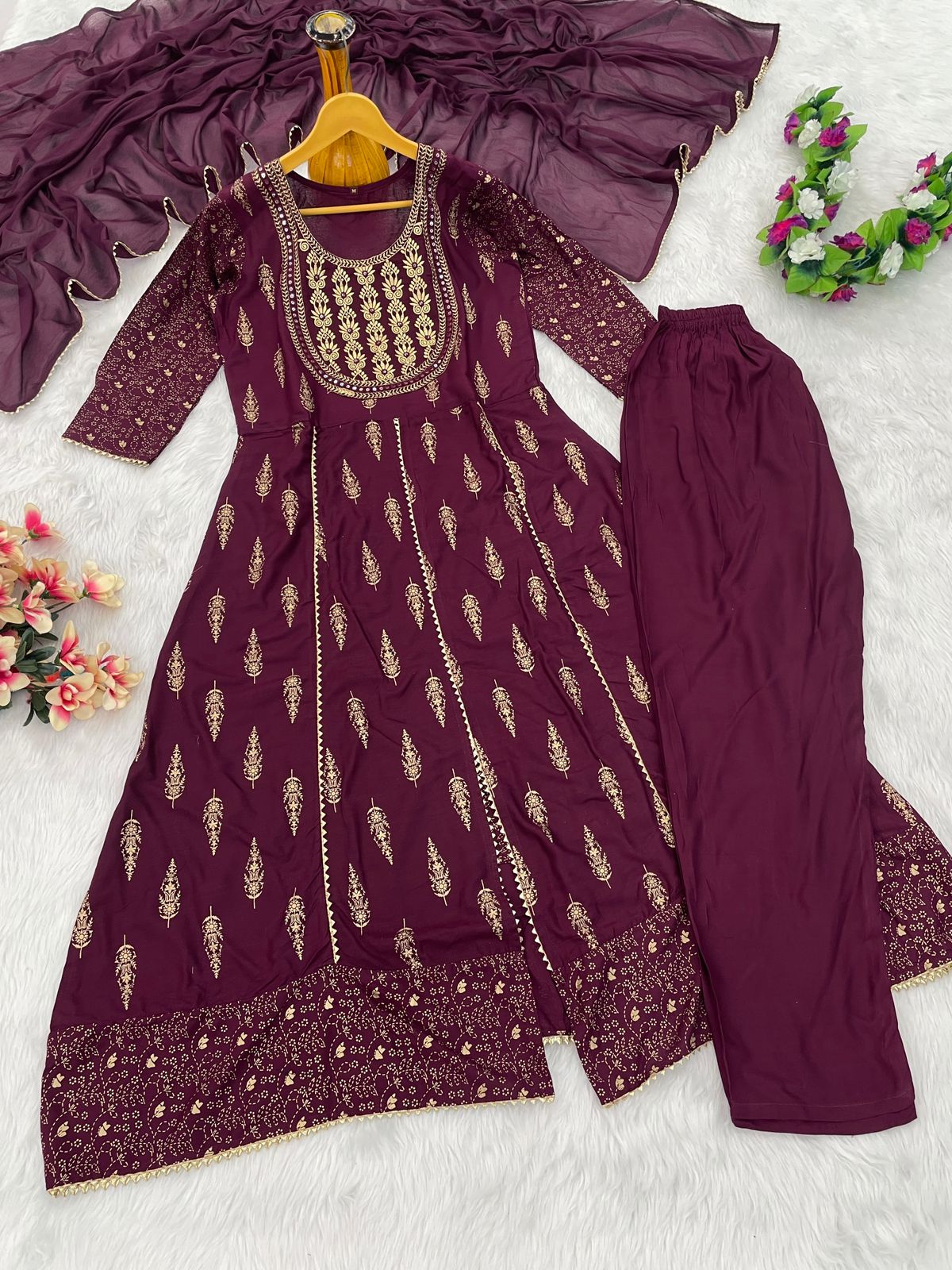 Presenting New Reyon beautiful suit set and duppta