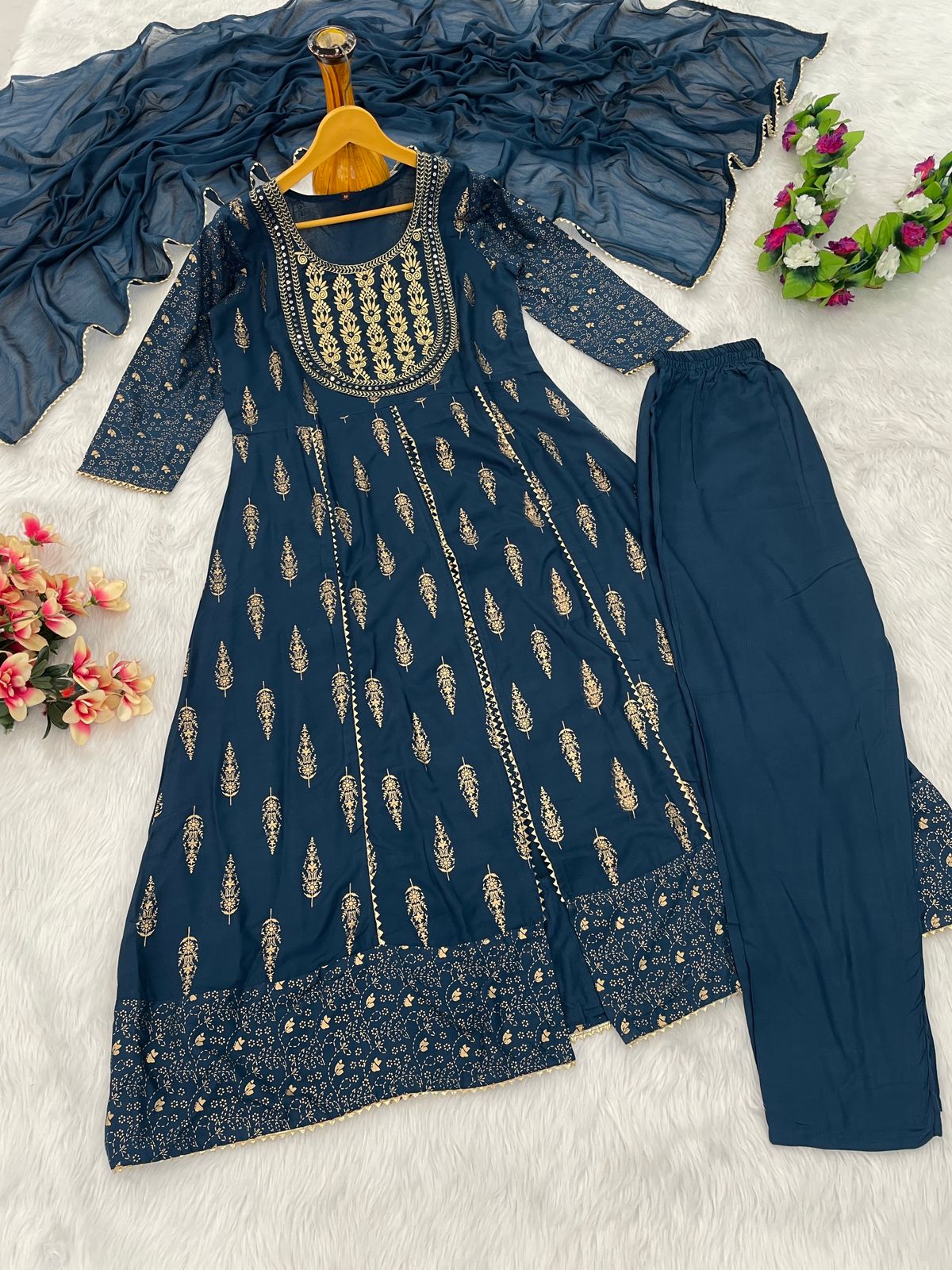 Presenting New Reyon beautiful suit set and duppta