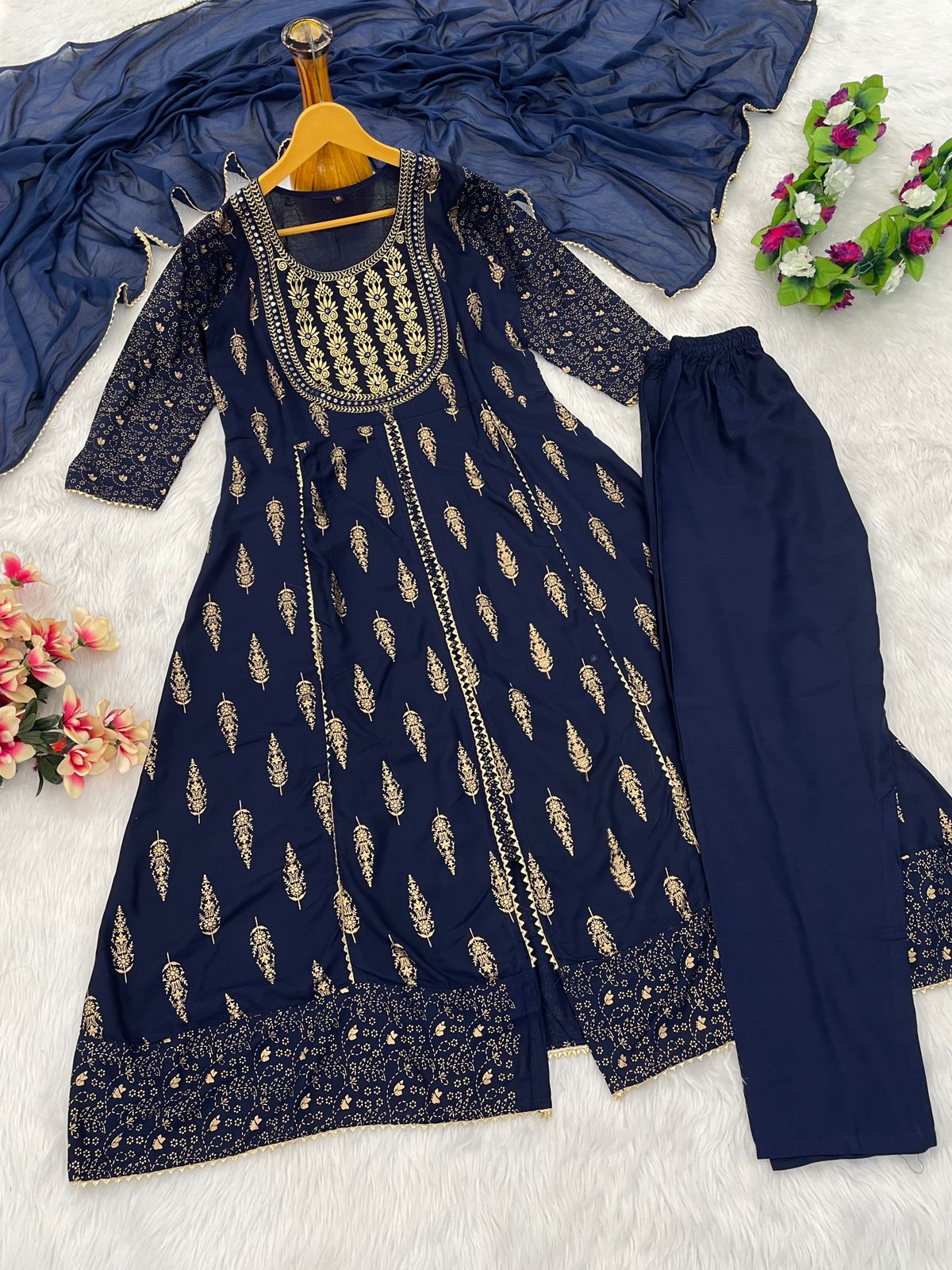 Presenting New Reyon beautiful suit set and duppta