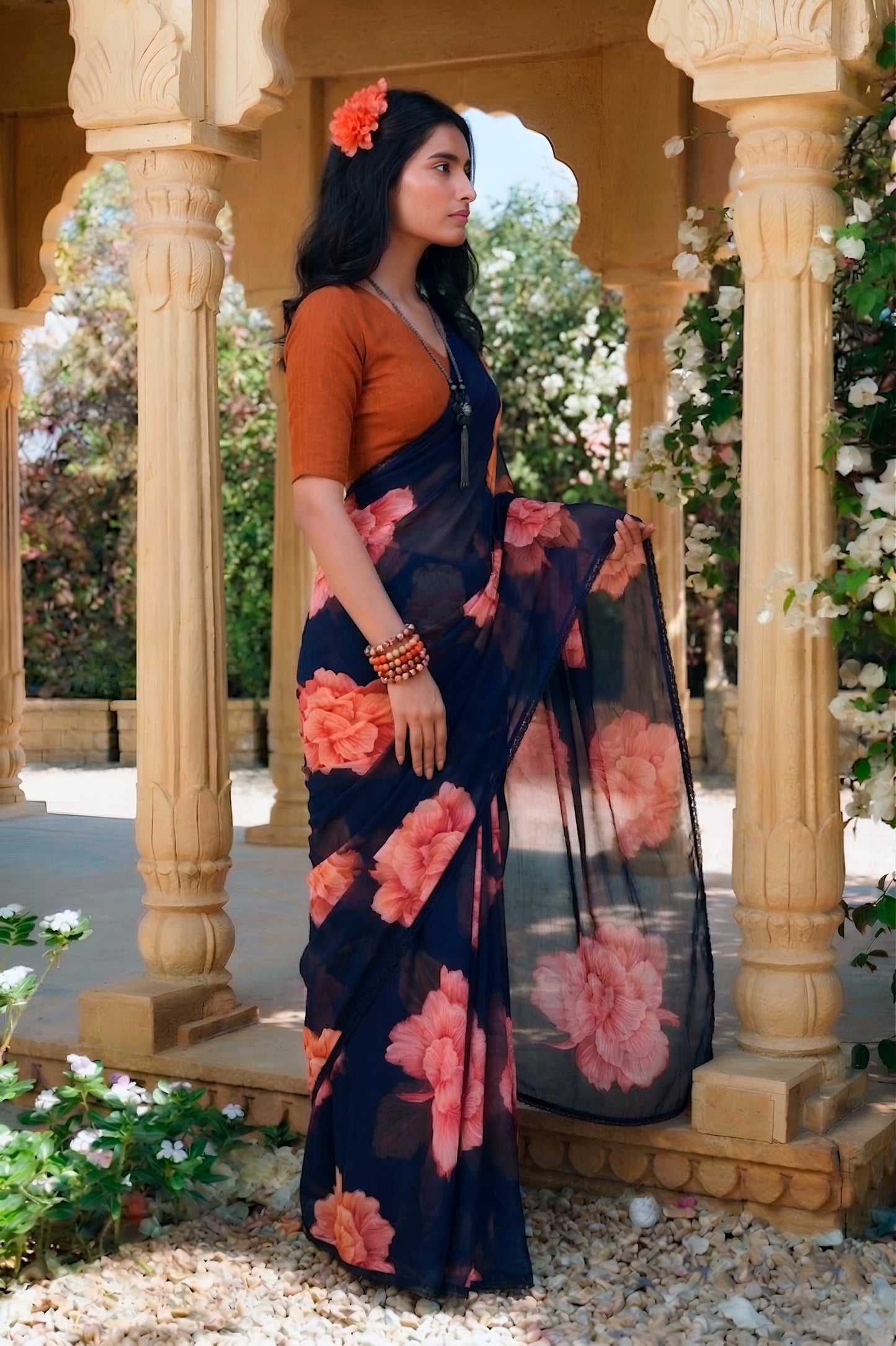 The perfect harmony of airy chiffon and blooming florals. 🌸