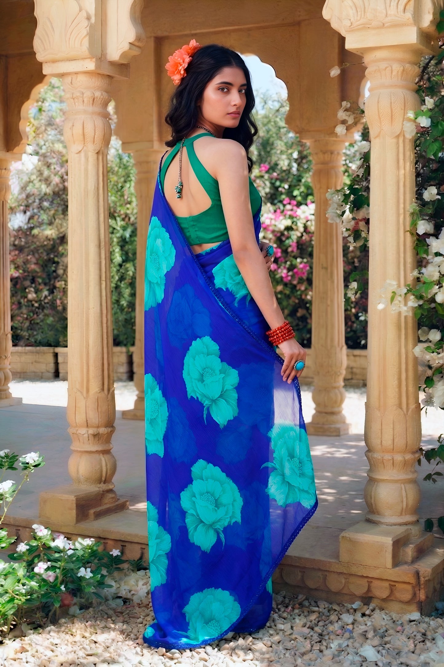 The perfect harmony of airy chiffon and blooming florals. 🌸