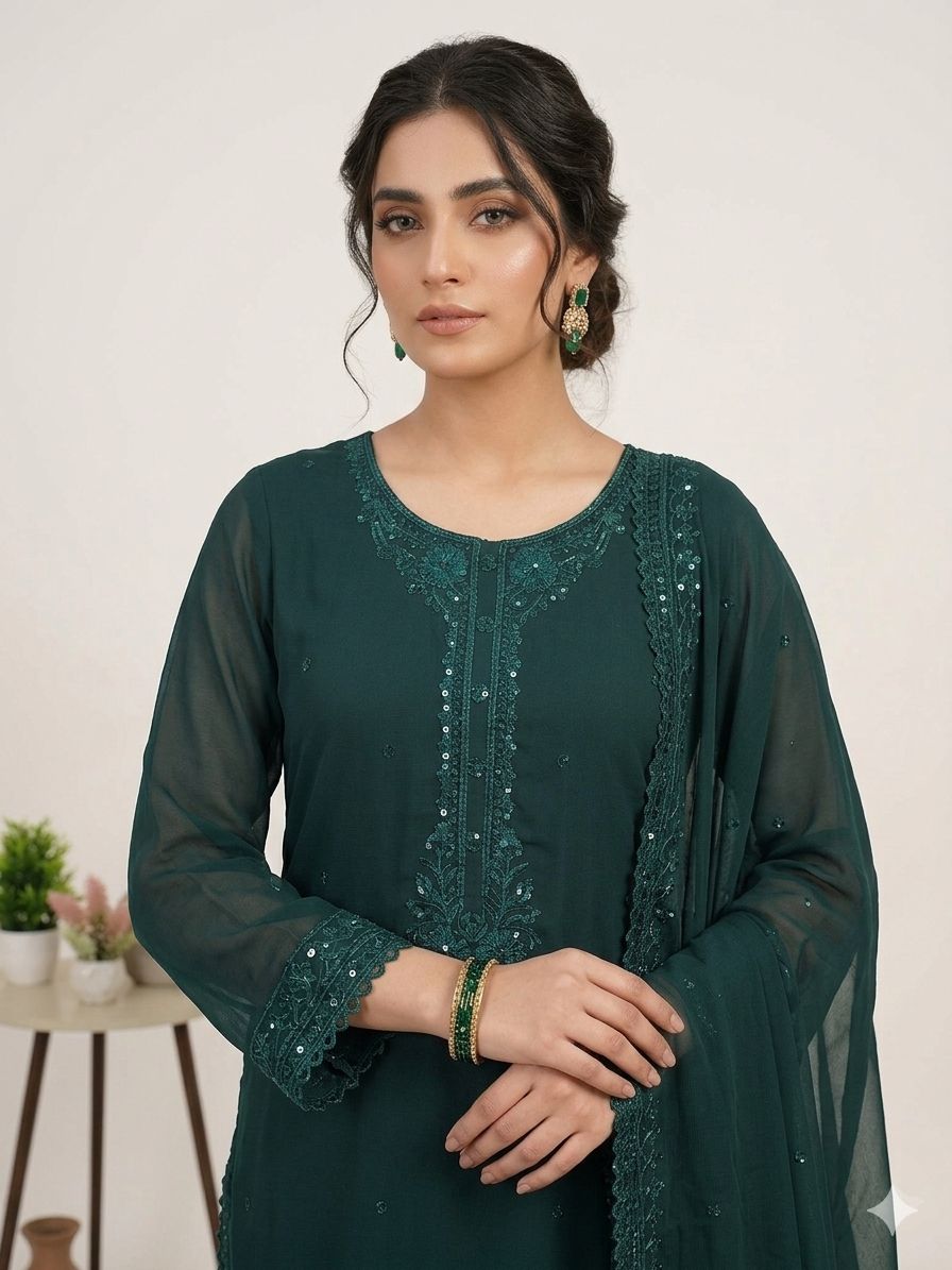 ✨ THIS WEDDING SEASON WEAR OUR BEAUTIFUL SEQUENCE EMBROIDERED TOP , PANT WITH DUPATTA ✨