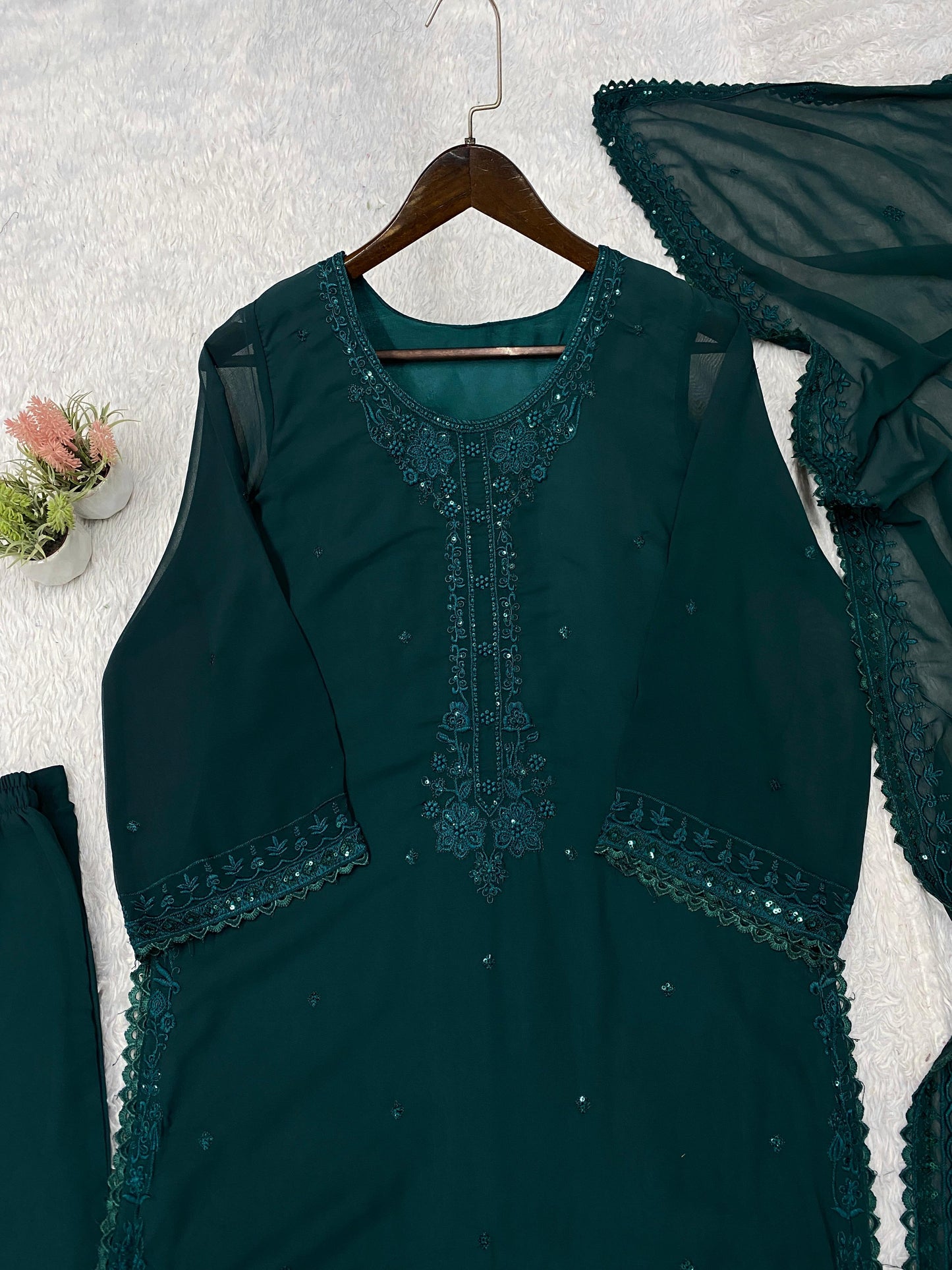 ✨ THIS WEDDING SEASON WEAR OUR BEAUTIFUL SEQUENCE EMBROIDERED TOP , PANT WITH DUPATTA ✨