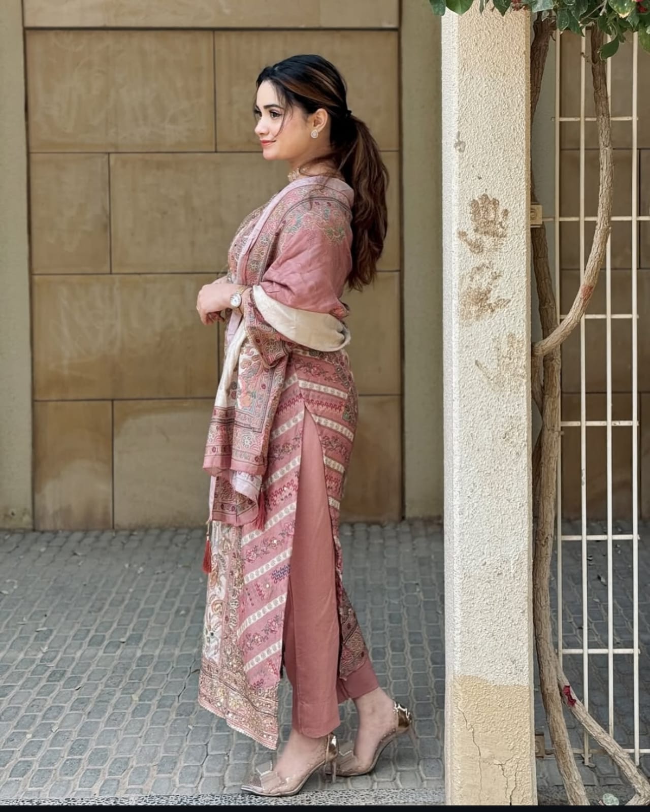 Paisley Printed salwar suit with Coin-Tassel Details