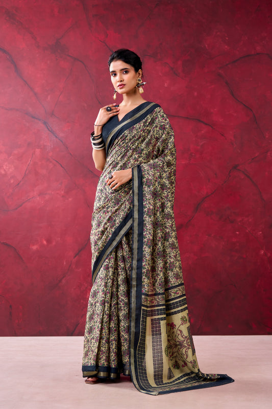 Where tradition meets comfort—this Chanderi cotton saree is all about lightweight luxury and lasting style