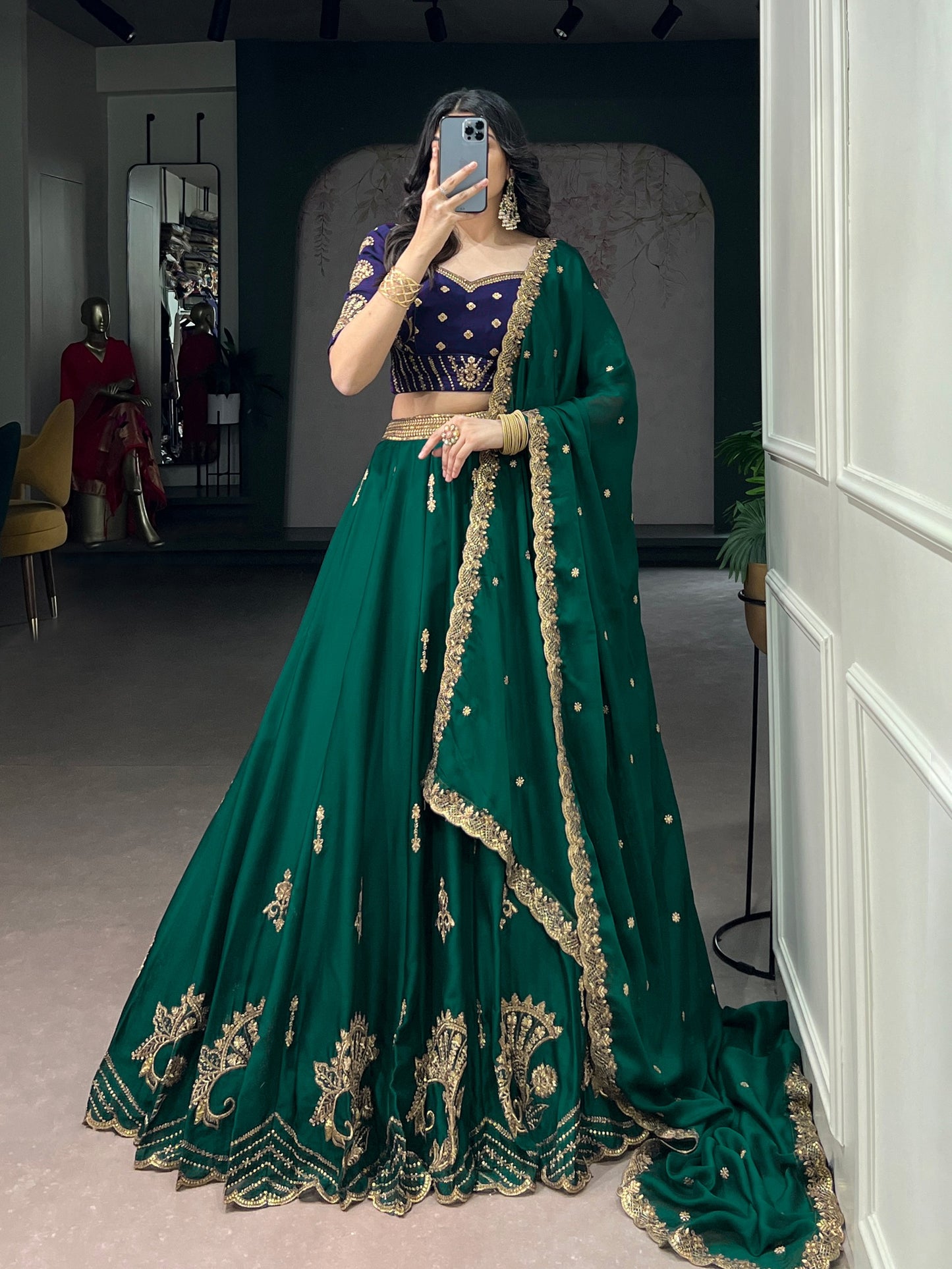 Rangoli silk fabric is a stylish synthetic silk-like fabric that gives a rich, traditional, and festive royal look without being too heavy ✨