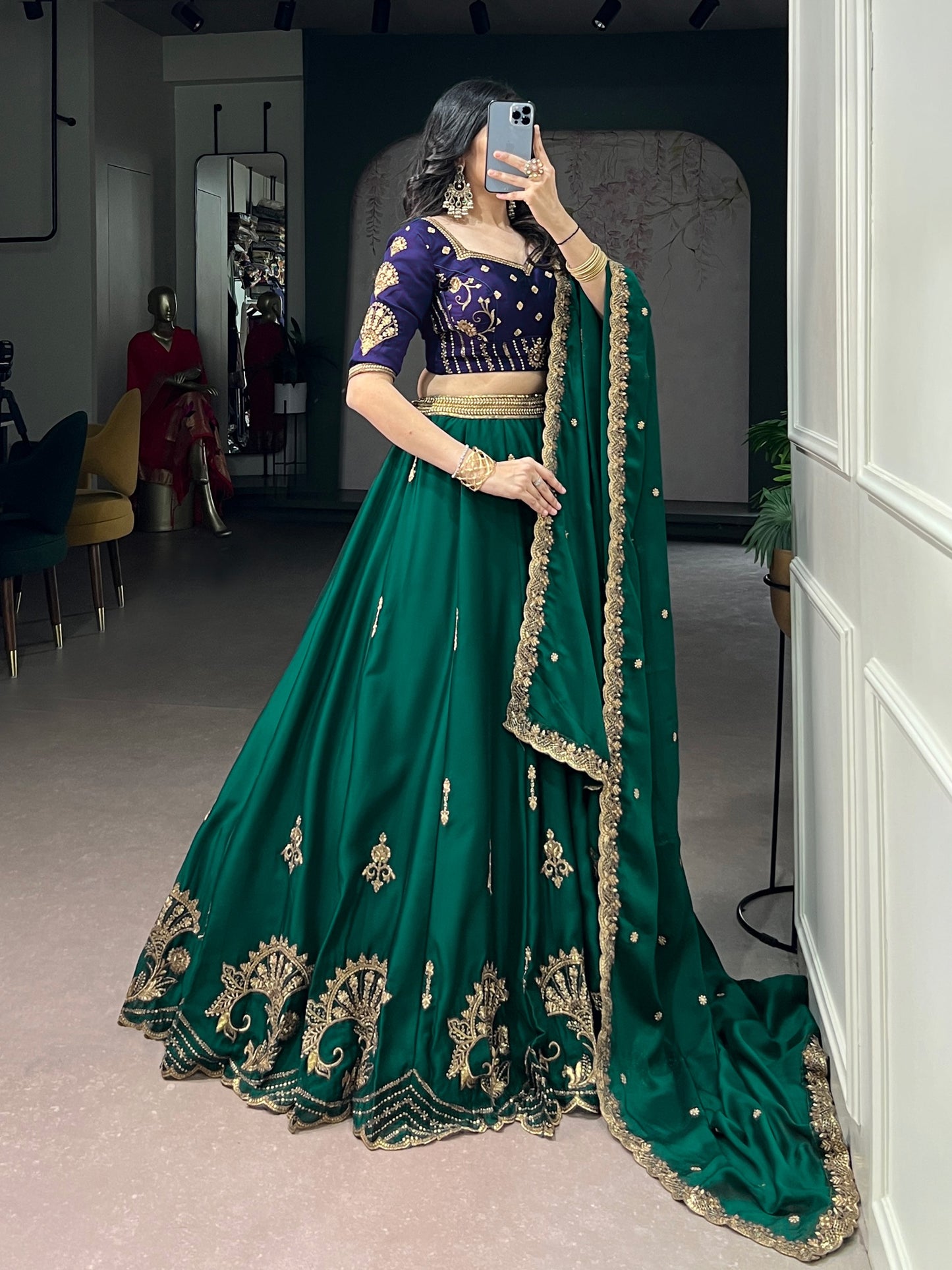 Rangoli silk fabric is a stylish synthetic silk-like fabric that gives a rich, traditional, and festive royal look without being too heavy ✨