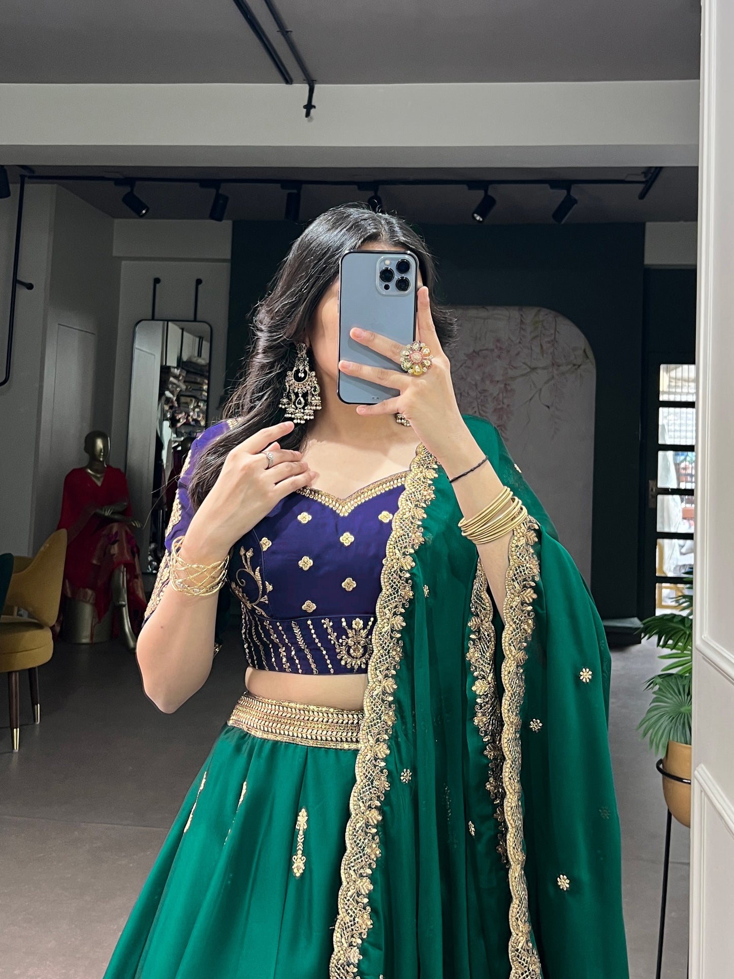 Rangoli silk fabric is a stylish synthetic silk-like fabric that gives a rich, traditional, and festive royal look without being too heavy ✨