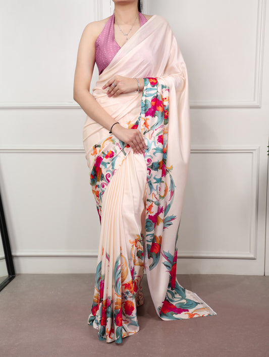 Satin silk saree – for the days you want to look effortlessly stunning