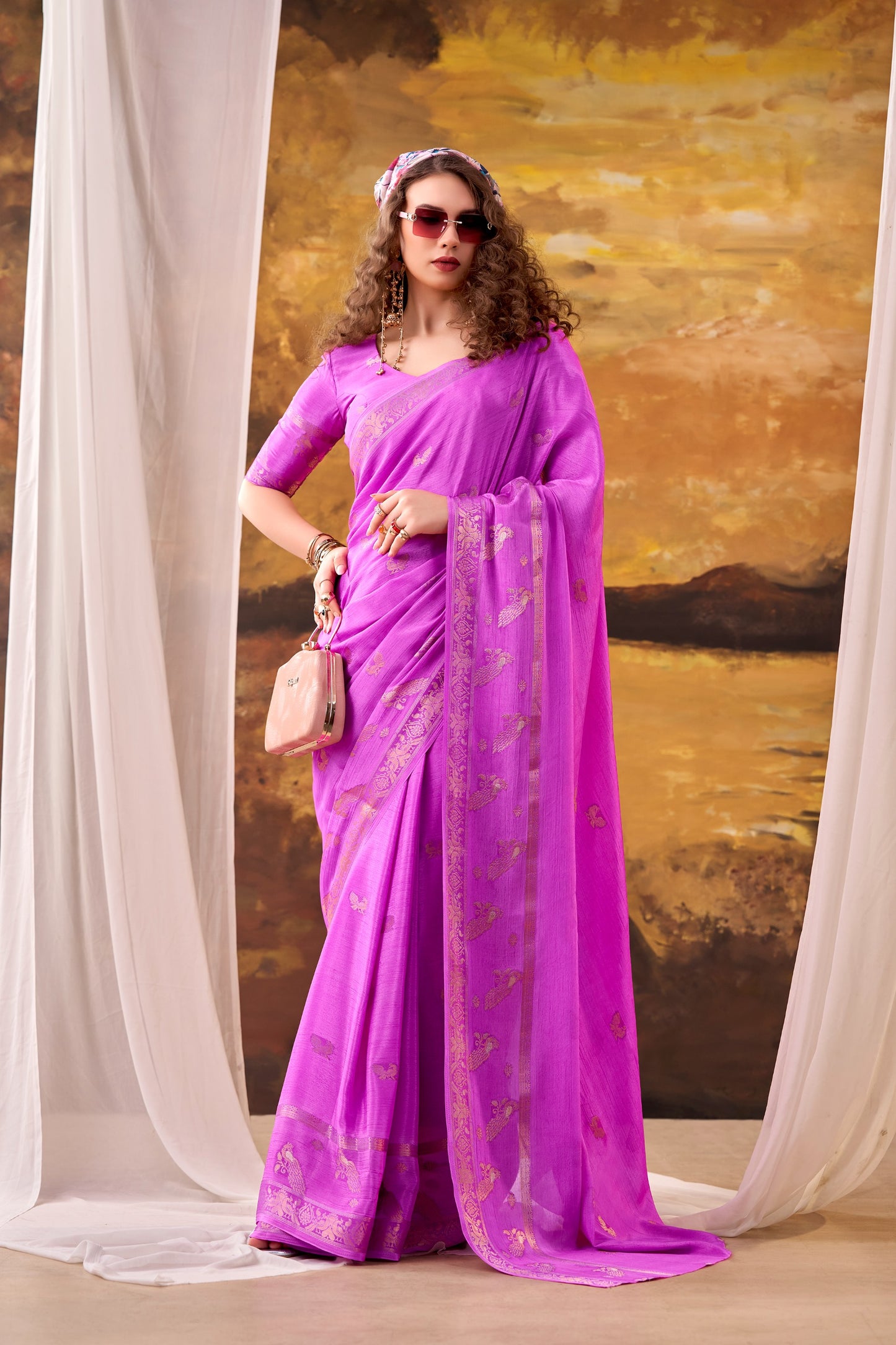 A perfect choice for modern ethnic fashion, this Crepe Weaving Work Saree offers effortless elegance and timeless charm. 🌸