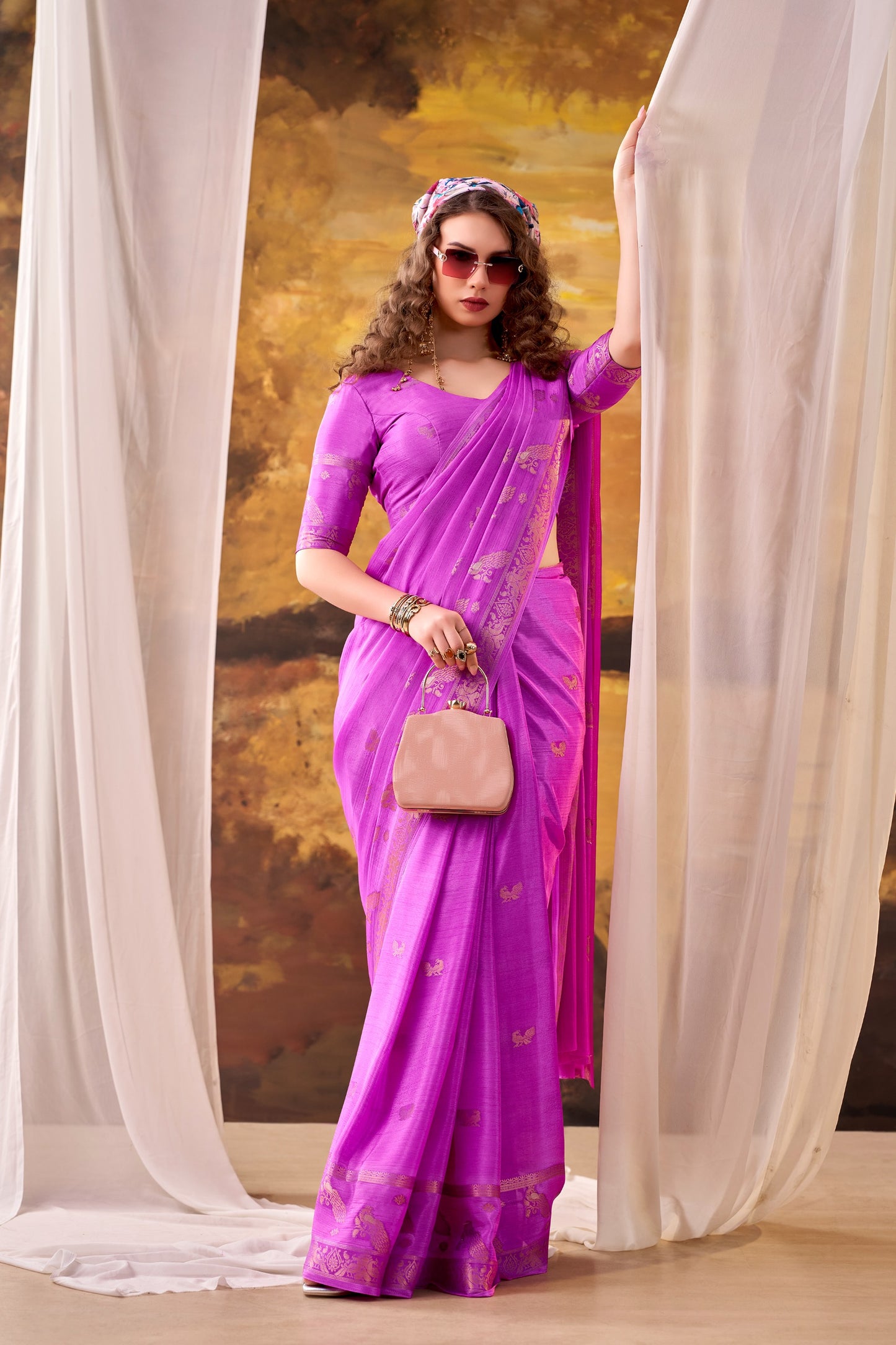 A perfect choice for modern ethnic fashion, this Crepe Weaving Work Saree offers effortless elegance and timeless charm. 🌸