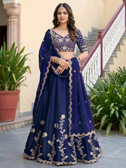 Women's Semi-Stitched Lehenga Catalog Set in Assorted Colors Rangoli Silk with Zari, Dori & Sequins Embroidery
