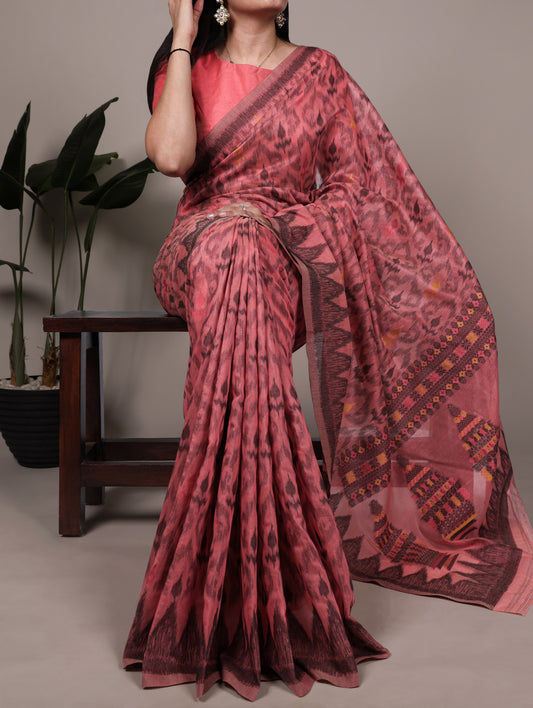 Comfort meets style in this soft Poly Cotton printed saree—perfect for your everyday elegance. 🍂