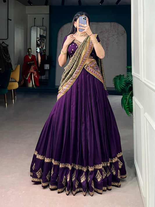 Women's Lehenga Choli Catalog Set in Assorted Colors Vichitra Silk with Sequins and Thread Embroidery