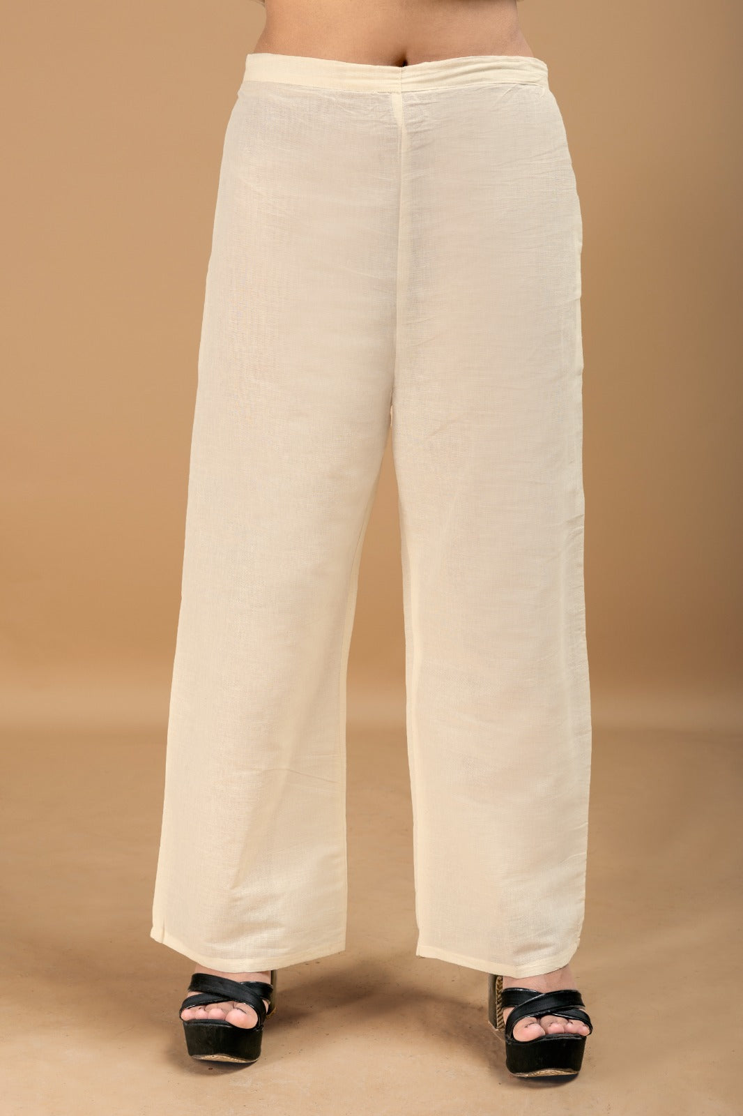 Women's Cotton Co-Ord Set in Off White with Heart Embroidery