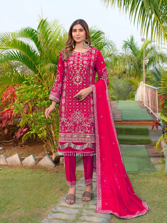 Women's Pakistani Salwar Kameez Catalog Set in Assorted Colors Chiffon with Heavy Floral Embroidery