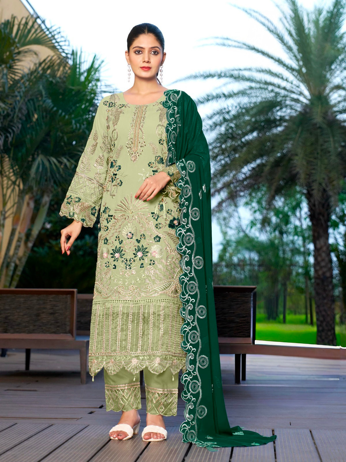 Women's Semi-Stitched Salwar Suit in Assorted Colors Heavy Faux Georgette with Hand Embroidery and Cutwork