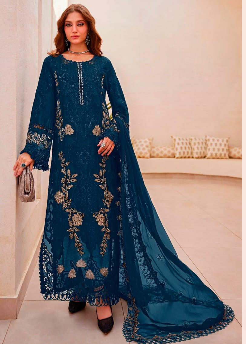 Women's Semi-Stitched Salwar Suit Catalog Set in Assorted Colors Faux Georgette with Heavy Embroidery and Cutwork