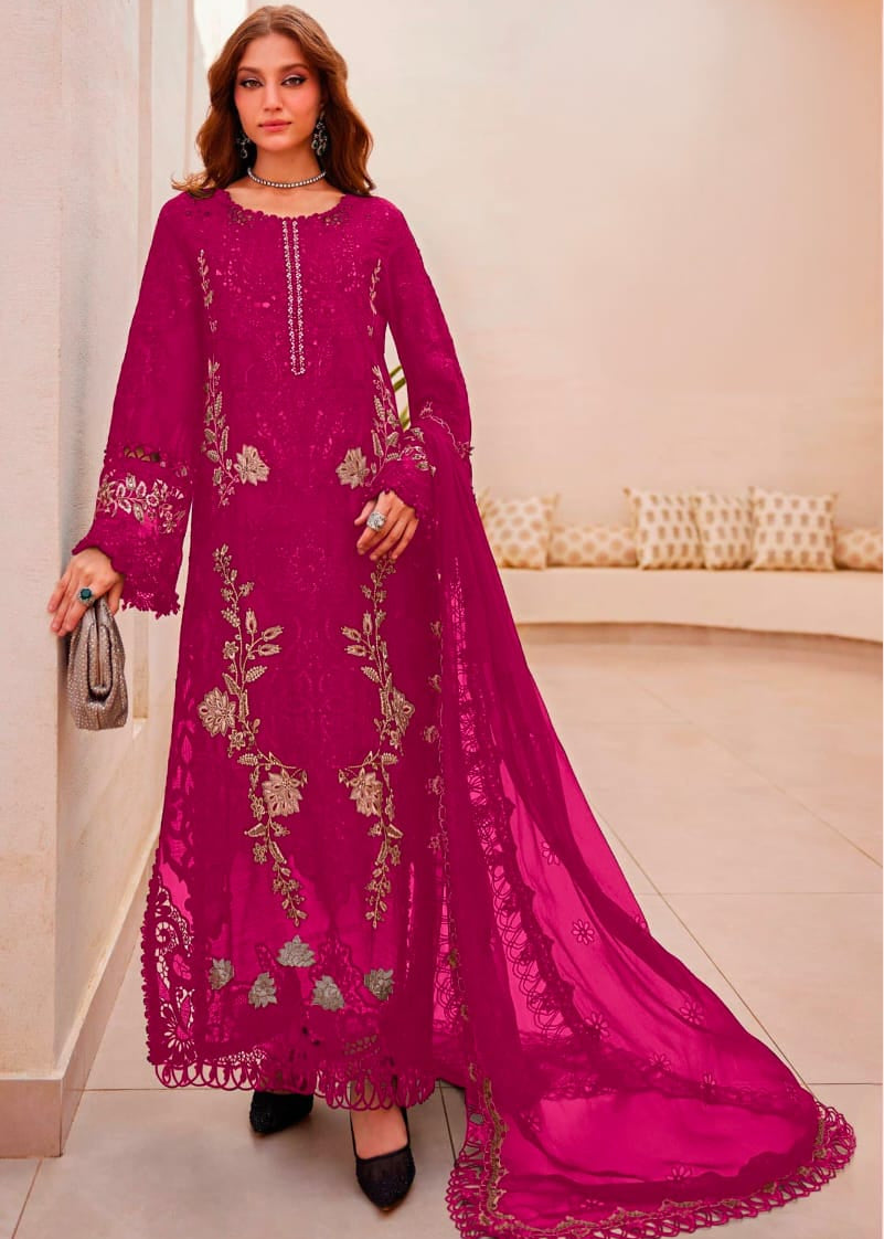 Women's Semi-Stitched Salwar Suit Catalog Set in Assorted Colors Faux Georgette with Heavy Embroidery and Cutwork
