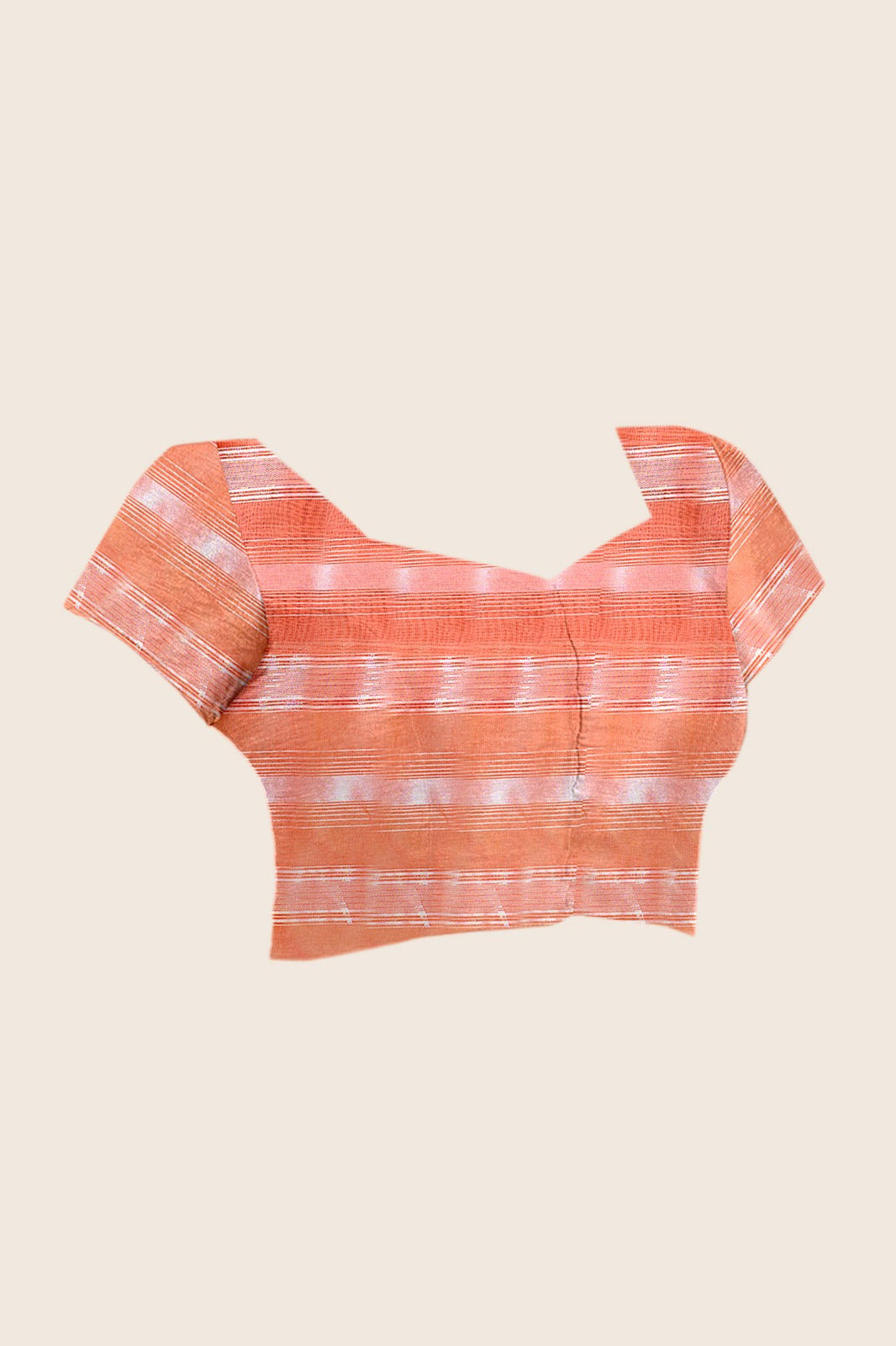 Women's Ombre Saree in Peach and Wine Premium Monsoon Fabric with Subtle Woven Stripes