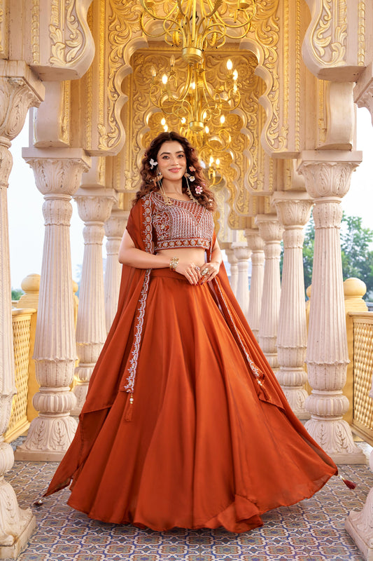 Women's Lehenga Choli Catalog Set in Assorted Colors Pure Rangoli Silk with Moti and Sequin Work