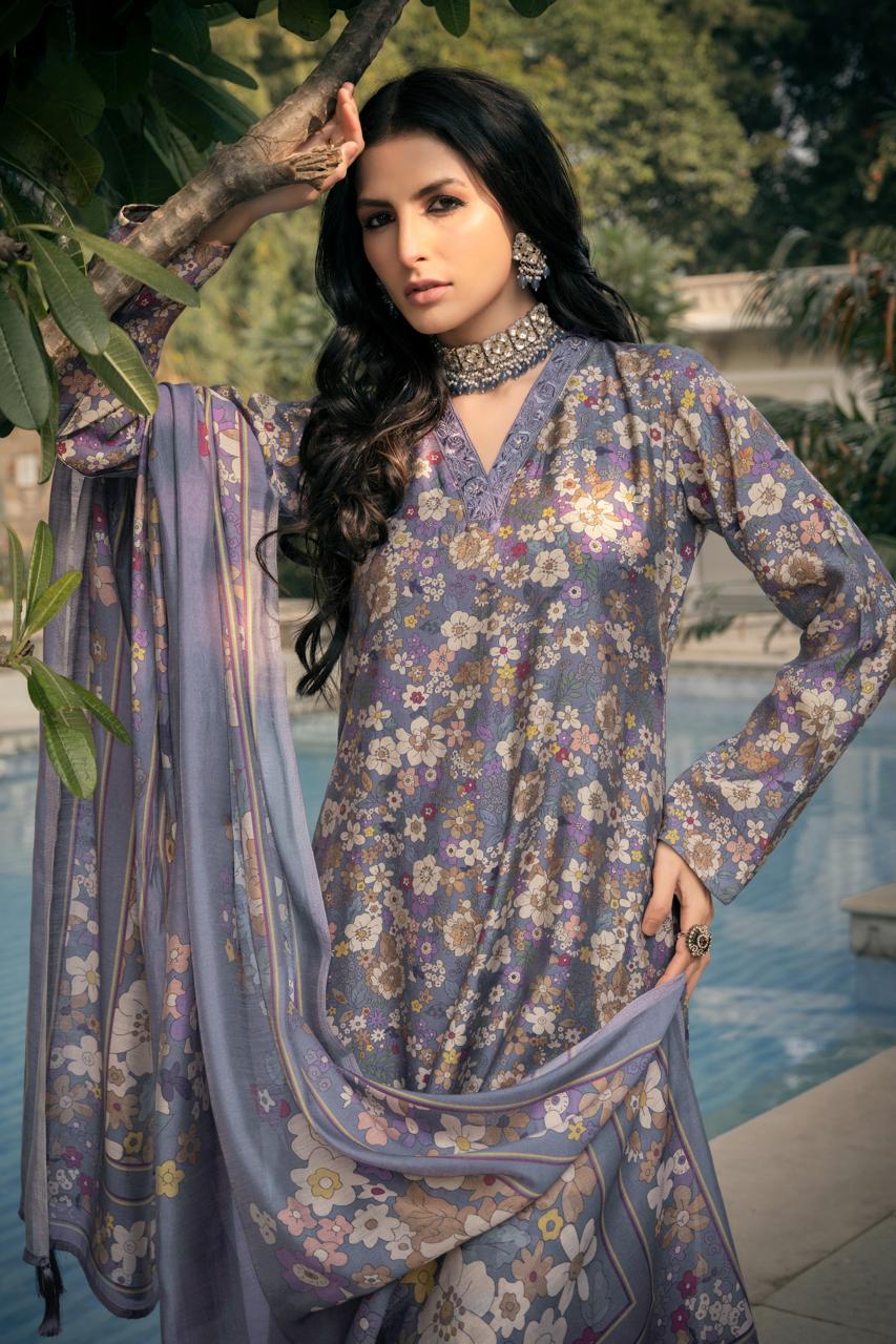 pem trendz Pure Lown cotton  Digital print With Fancy work salwar kameez