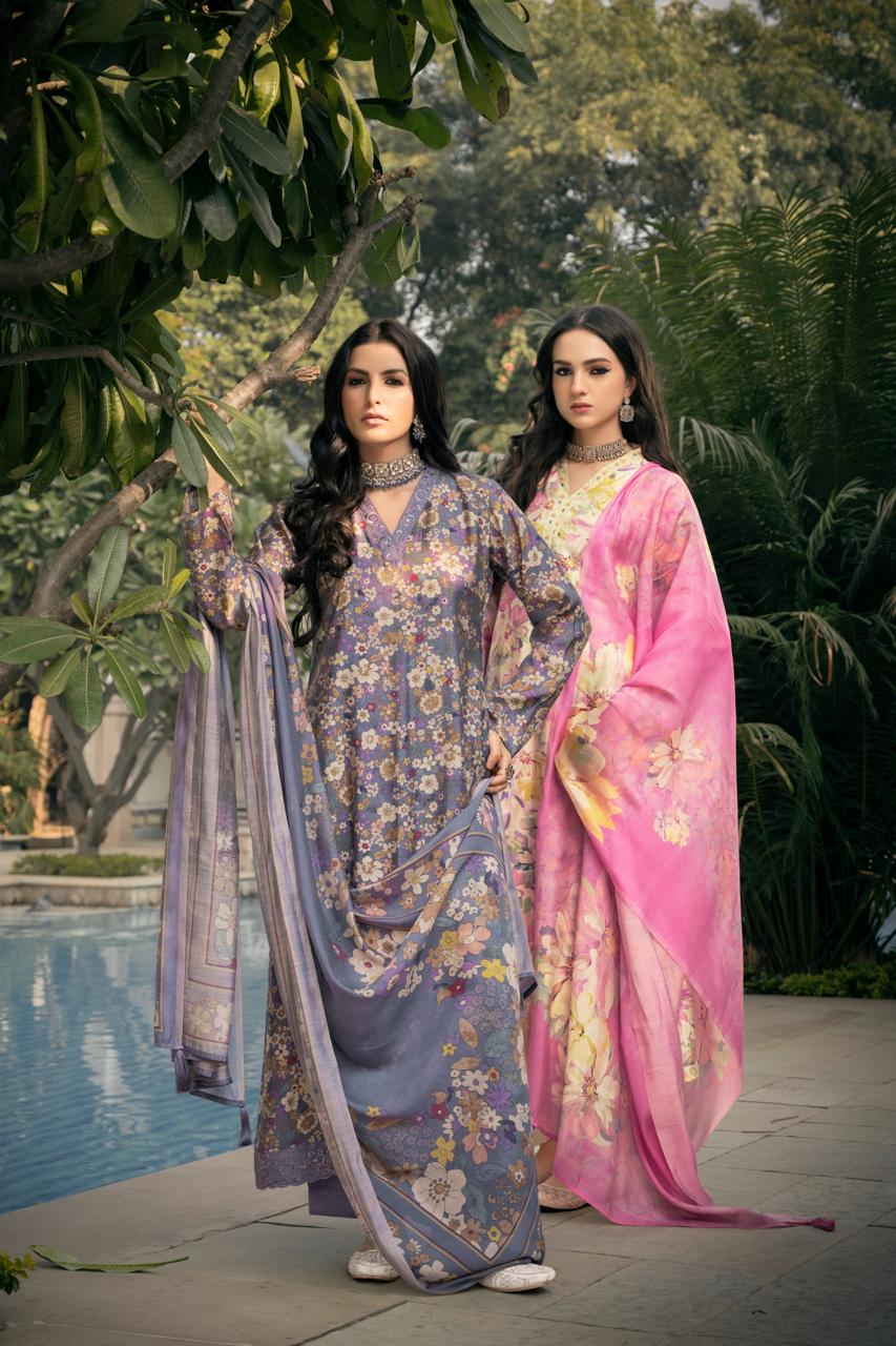 pem trendz Pure Lown cotton  Digital print With Fancy work salwar kameez