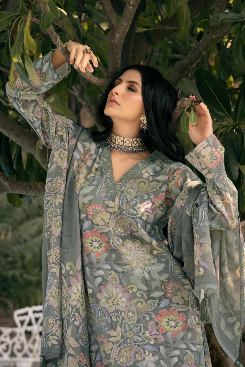 pem trendz Pure Lown cotton  Digital print With Fancy work salwar kameez