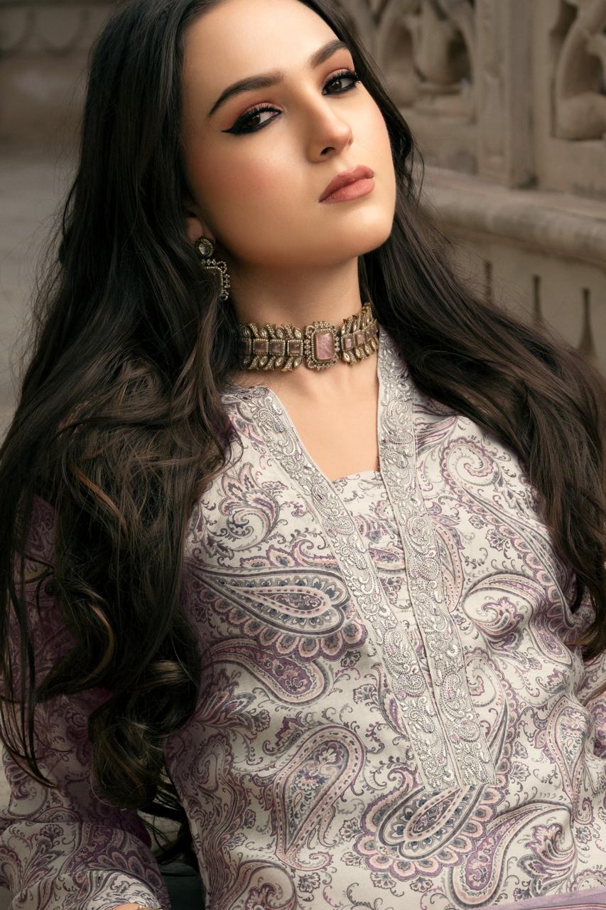 pem trendz Pure Lown cotton  Digital print With Fancy work salwar kameez