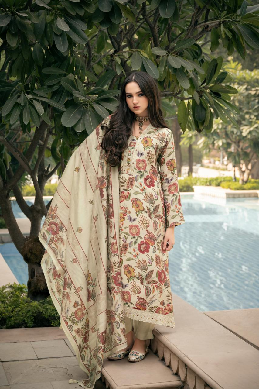 pem trendz Pure Lown cotton  Digital print With Fancy work salwar kameez