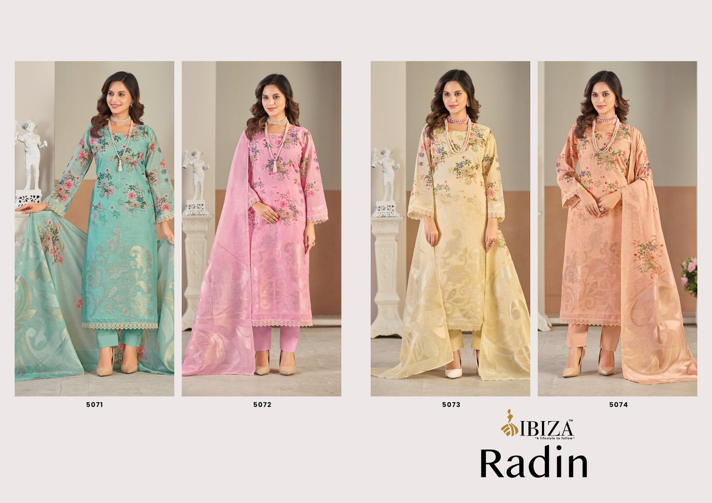 PURE LILEN  JAQUARD DIGITAL PRINT WITH   LESS  SALWAR KAMEEZ