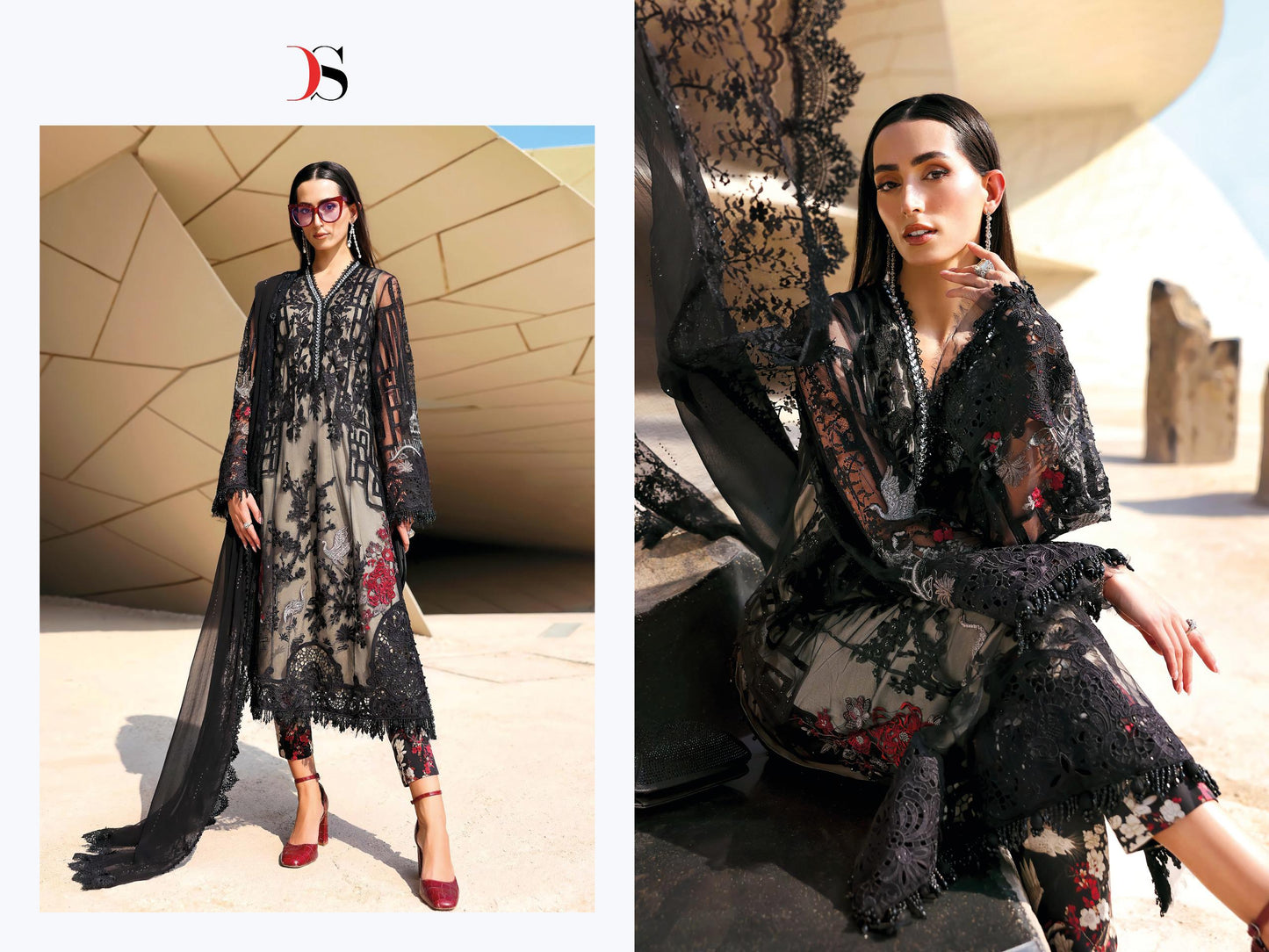 Pure cotton with heavy self embroidery attached emb patches salwar kameez