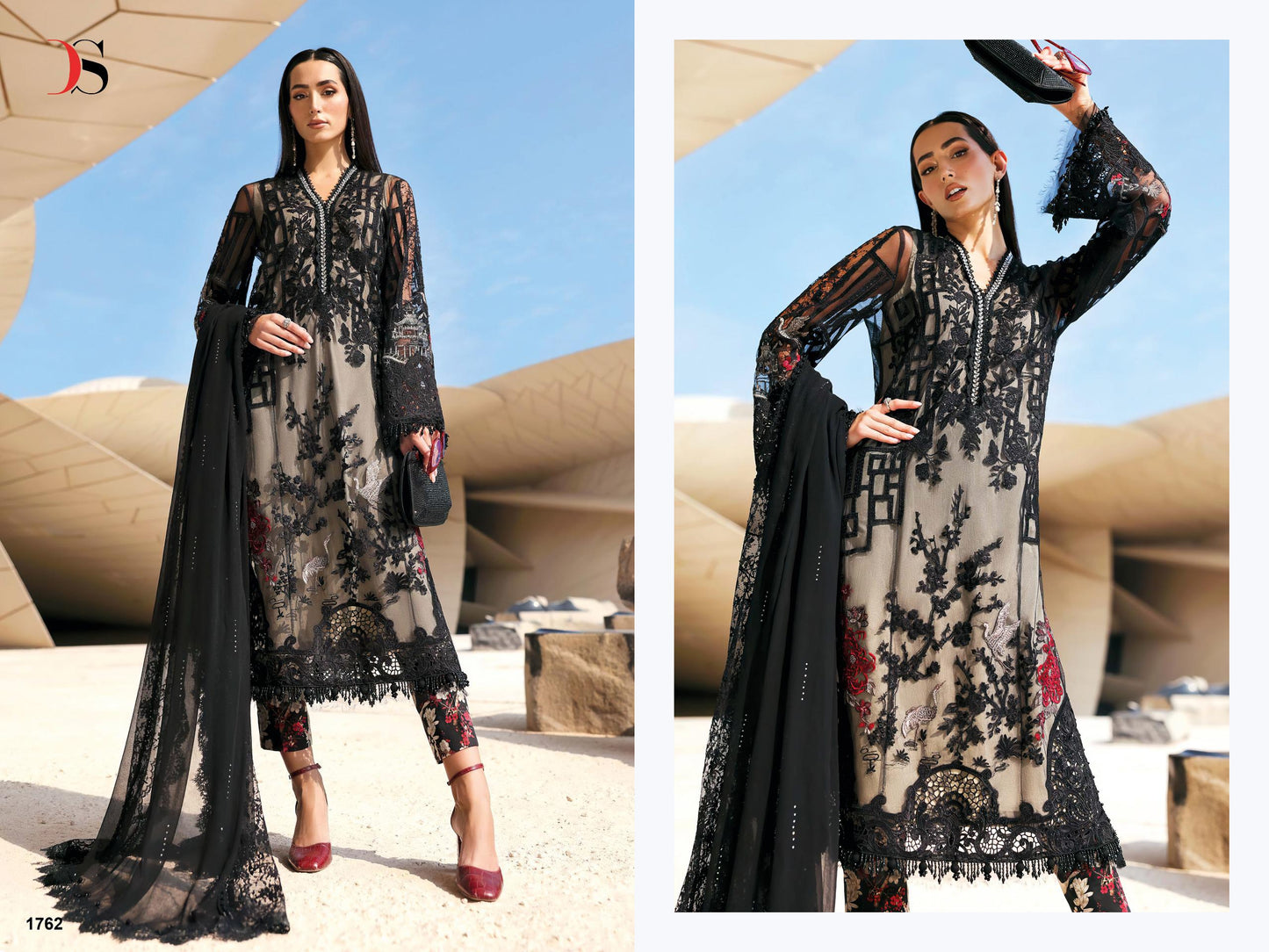 Pure cotton with heavy self embroidery attached emb patches salwar kameez