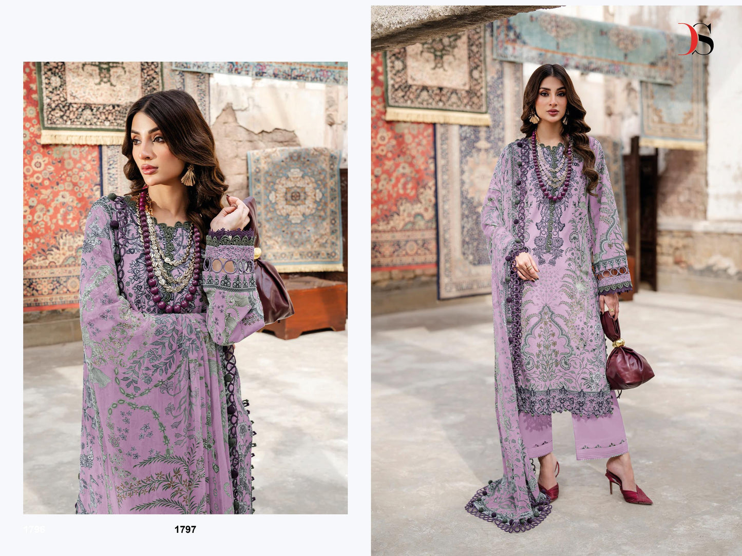 Jade Bliss Lawn deepsy suits Pure cotton heavy patch embroidery salwar kameez and cotton dupatta