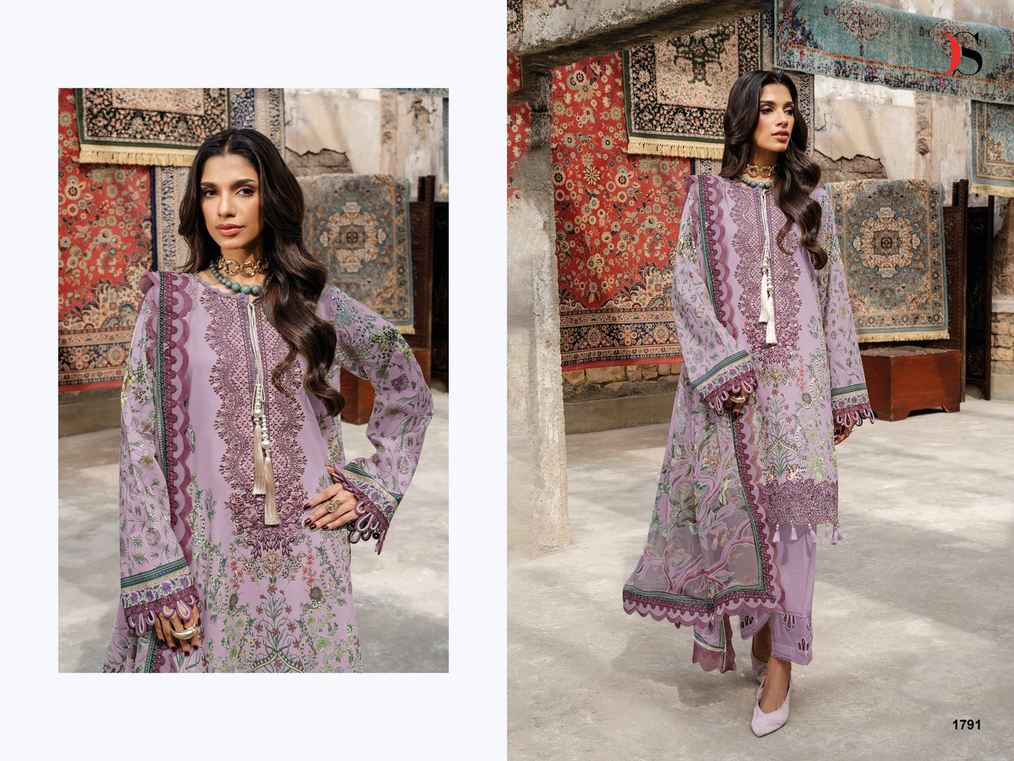 Jade Bliss Lawn deepsy suits Pure cotton heavy patch embroidery salwar kameez and cotton dupatta