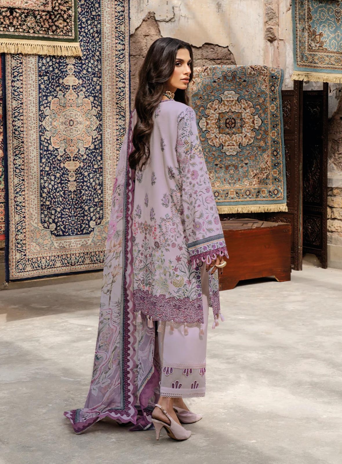 Jade Bliss Lawn deepsy suits Pure cotton heavy patch embroidery salwar kameez and cotton dupatta