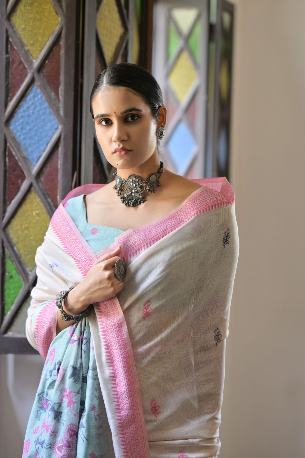 Premium soft muga Cotton saree