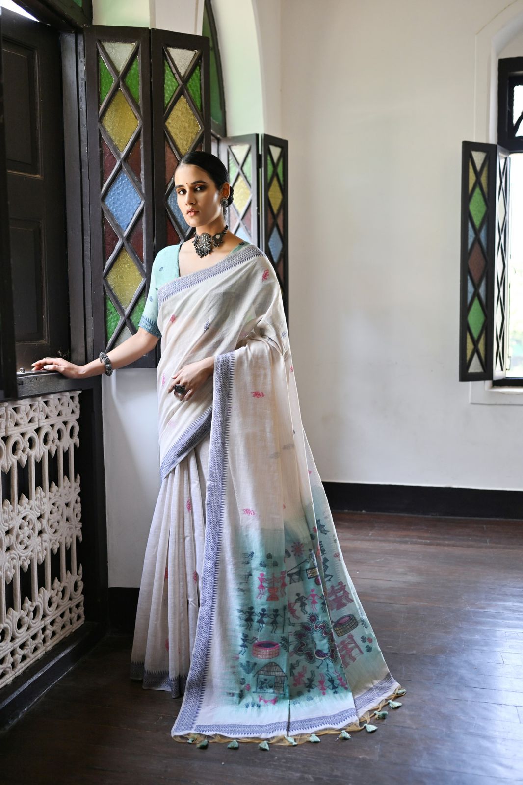 Premium soft muga Cotton saree
