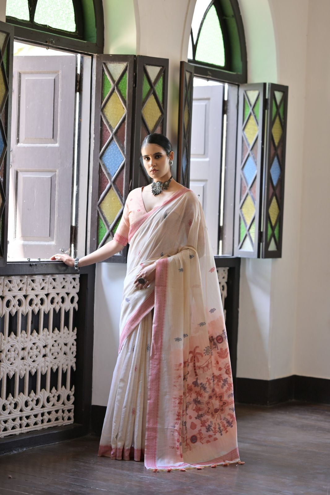 Premium soft muga Cotton saree