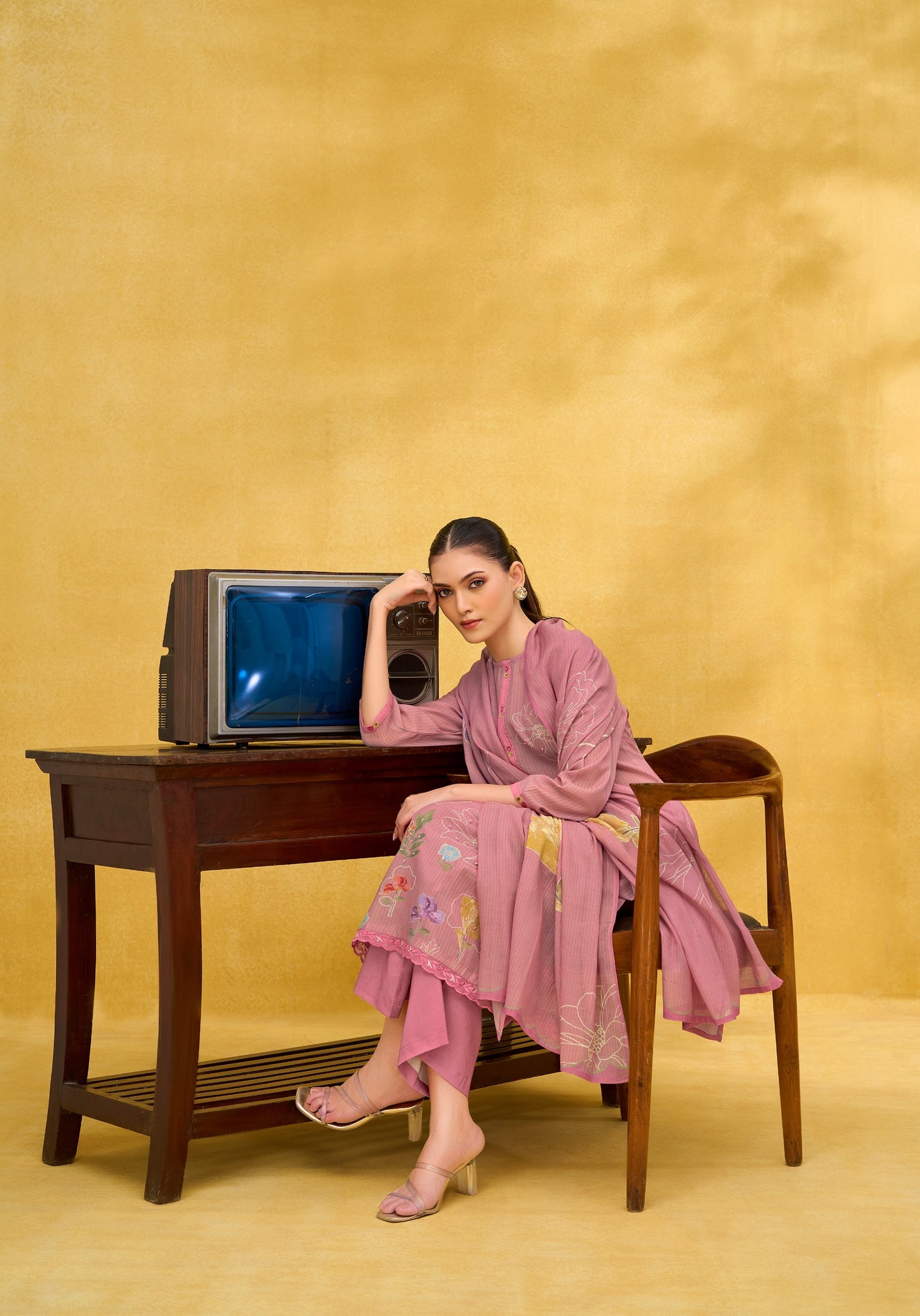PURE MAL CHANDERI DIGITAL PRINT WITH HAND WORK AND EMBROIDERY IN DAMAN NECK PATTI SALWAR KAMEEZ