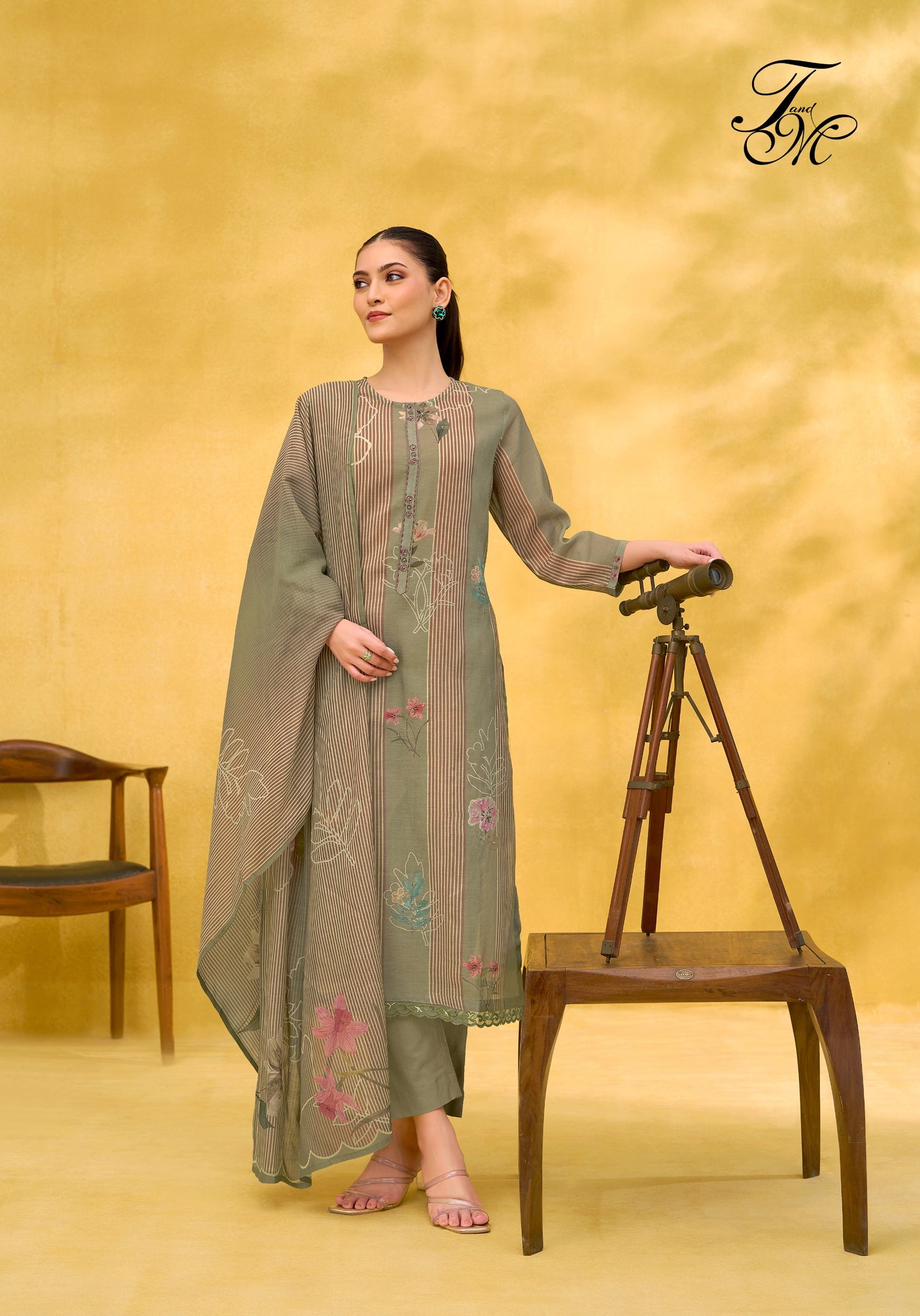 PURE MAL CHANDERI DIGITAL PRINT WITH HAND WORK AND EMBROIDERY IN DAMAN NECK PATTI SALWAR KAMEEZ