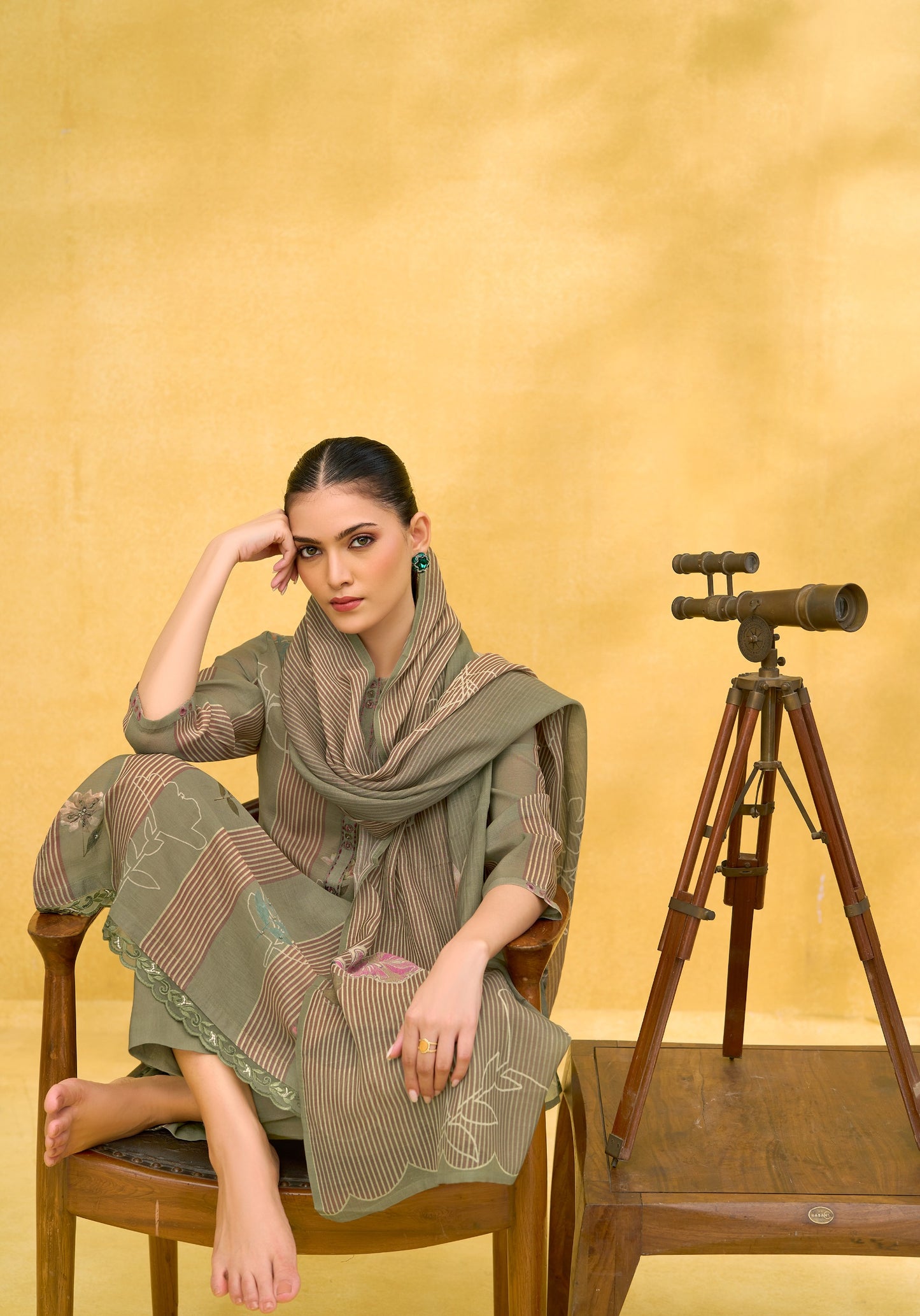 PURE MAL CHANDERI DIGITAL PRINT WITH HAND WORK AND EMBROIDERY IN DAMAN NECK PATTI SALWAR KAMEEZ