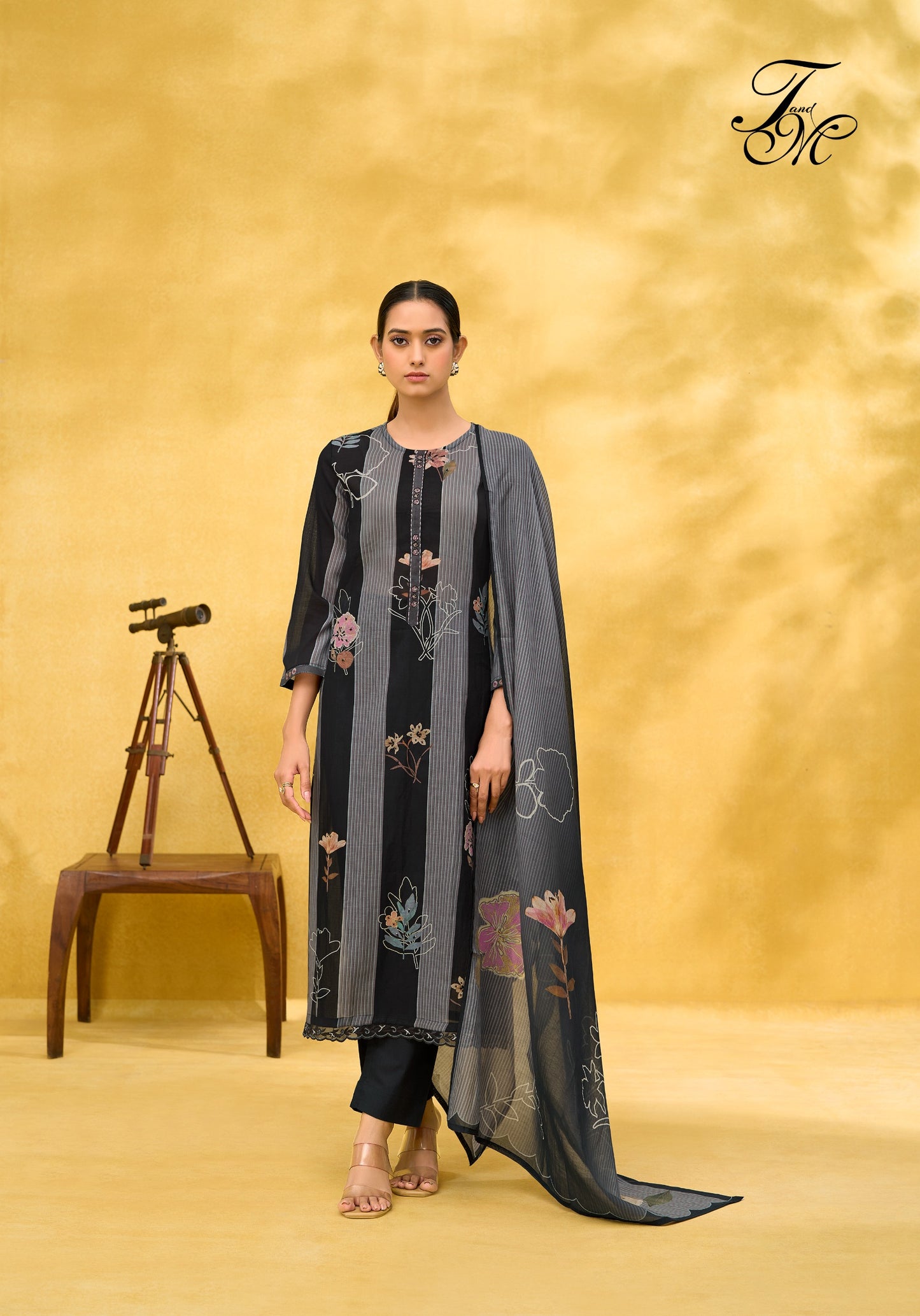 PURE MAL CHANDERI DIGITAL PRINT WITH HAND WORK AND EMBROIDERY IN DAMAN NECK PATTI SALWAR KAMEEZ